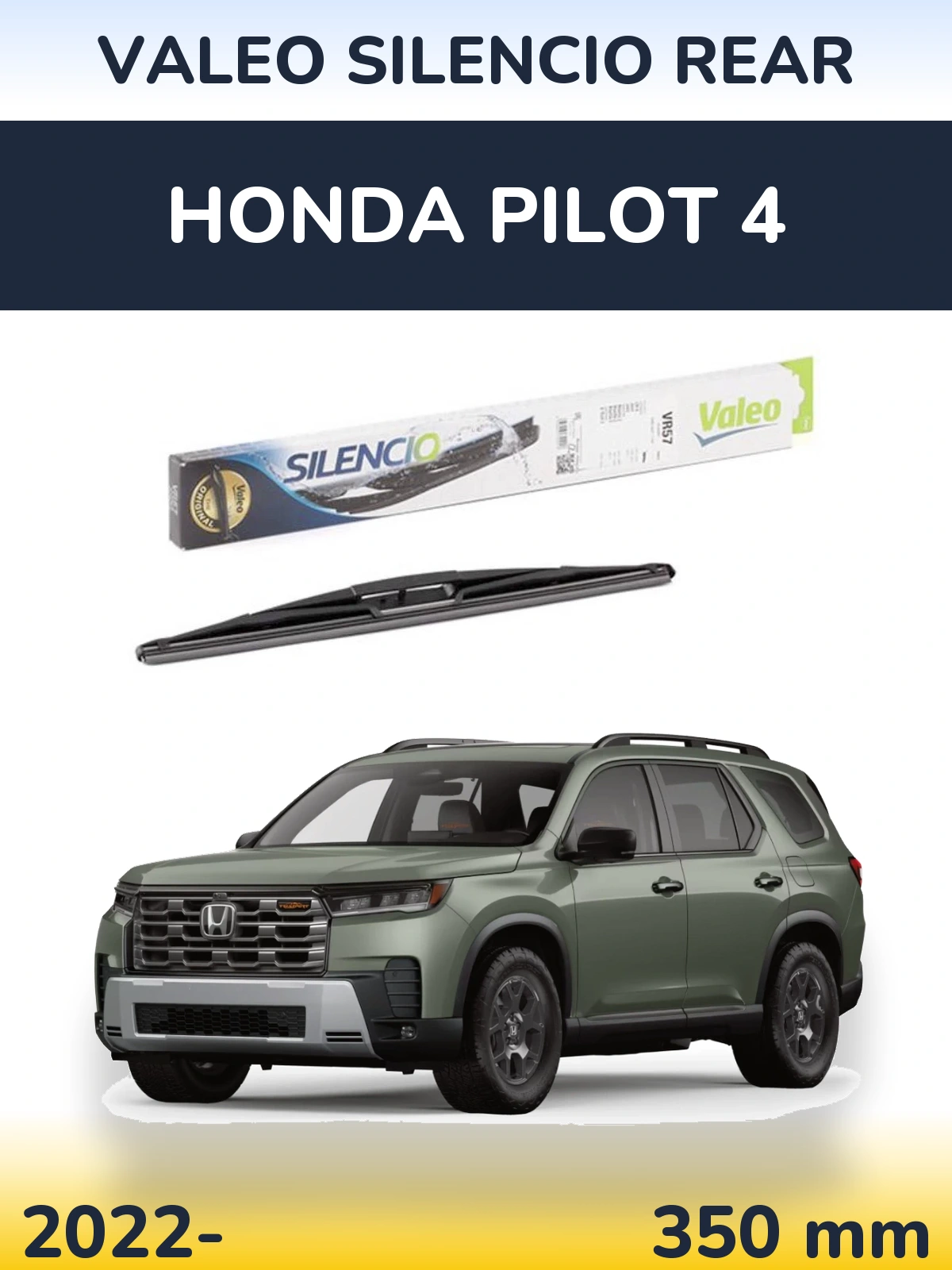 Rear wiper blade Valeo Silencio Rear 345 mm for Honda Pilot 4 2022-2026