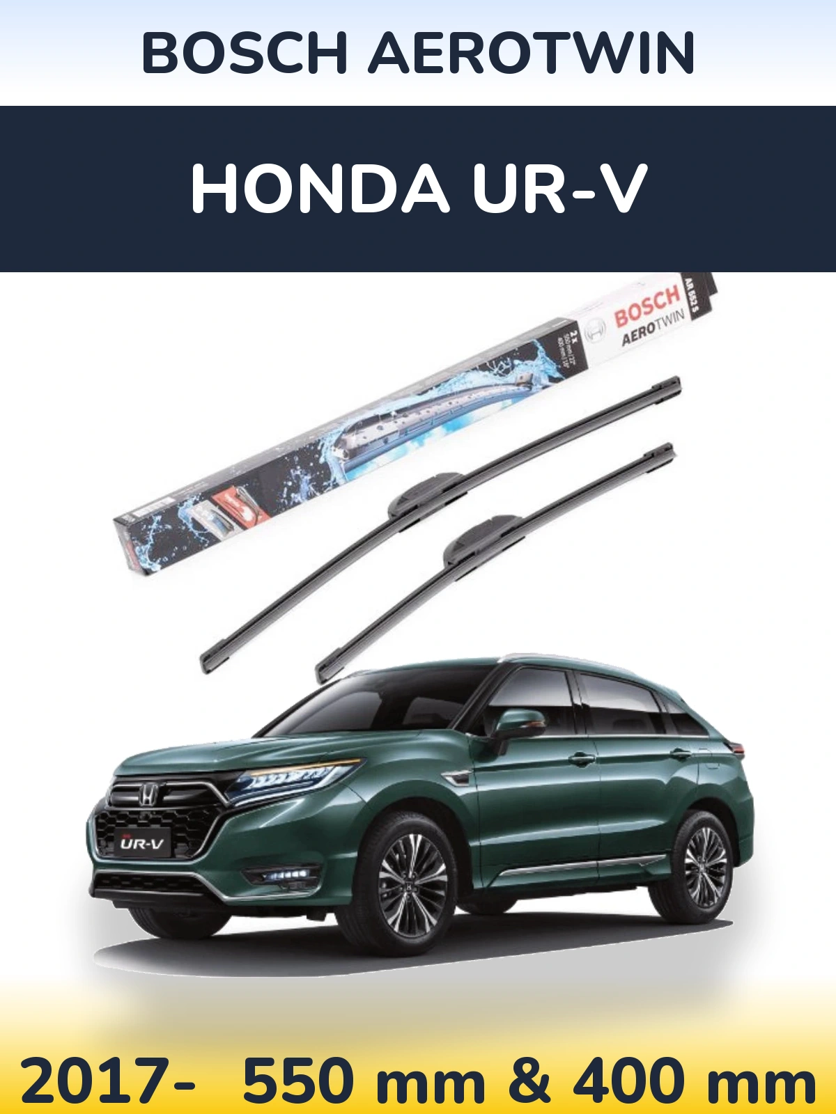 Комплект передних дворников BOSCH AeroTwin 550 & 400 мм для Honda UR-V 2017-2026