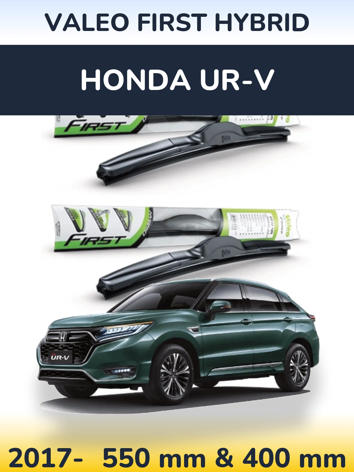 Komplet przednich wycieraczek Valeo First Hybrid 550 & 400 mm do Honda UR-V 2017-2026