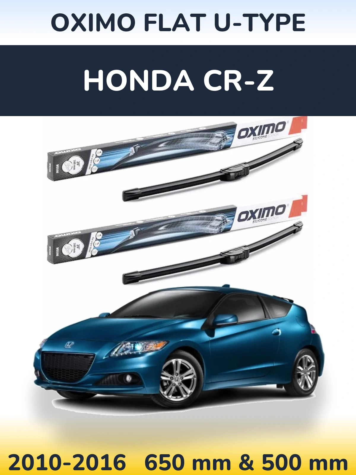 Komplet przednich wycieraczek Oximo Flat U-type 650 & 500 mm do Honda CR-Z 2010-2016