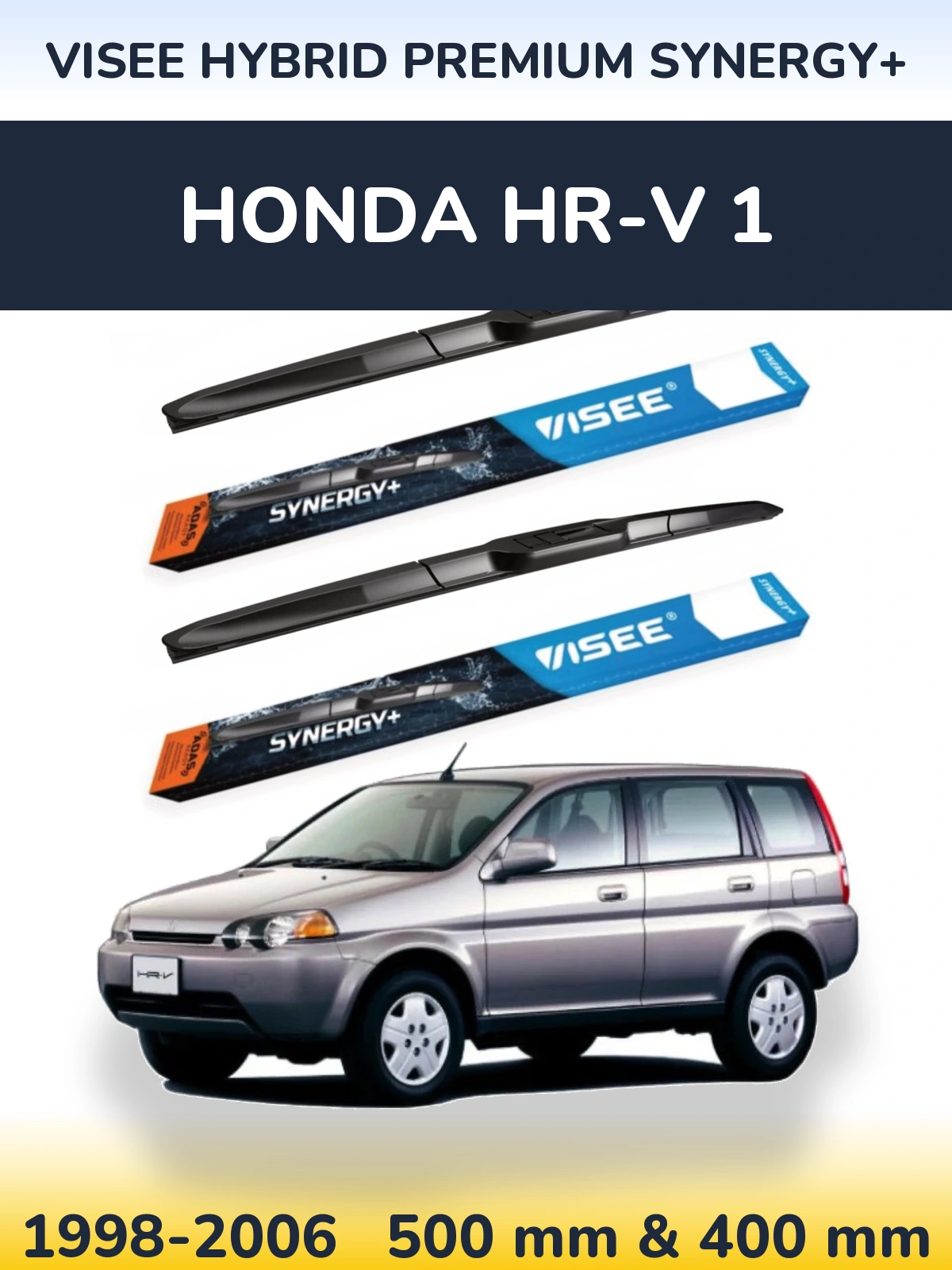 Komplet przednich wycieraczek VISEE HYBRID PREMIUM SYNERGY+ 500 & 400 mm do Honda HR-V 1 1998-2006