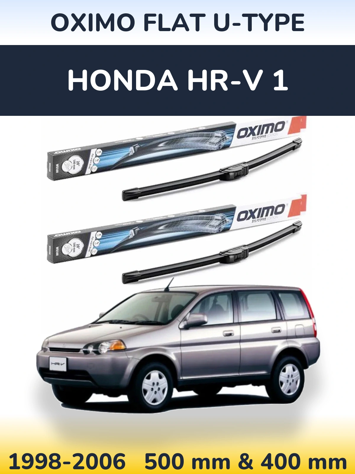 Komplet przednich wycieraczek Oximo Flat U-type 500 & 400 mm do Honda HR-V 1 1998-2006