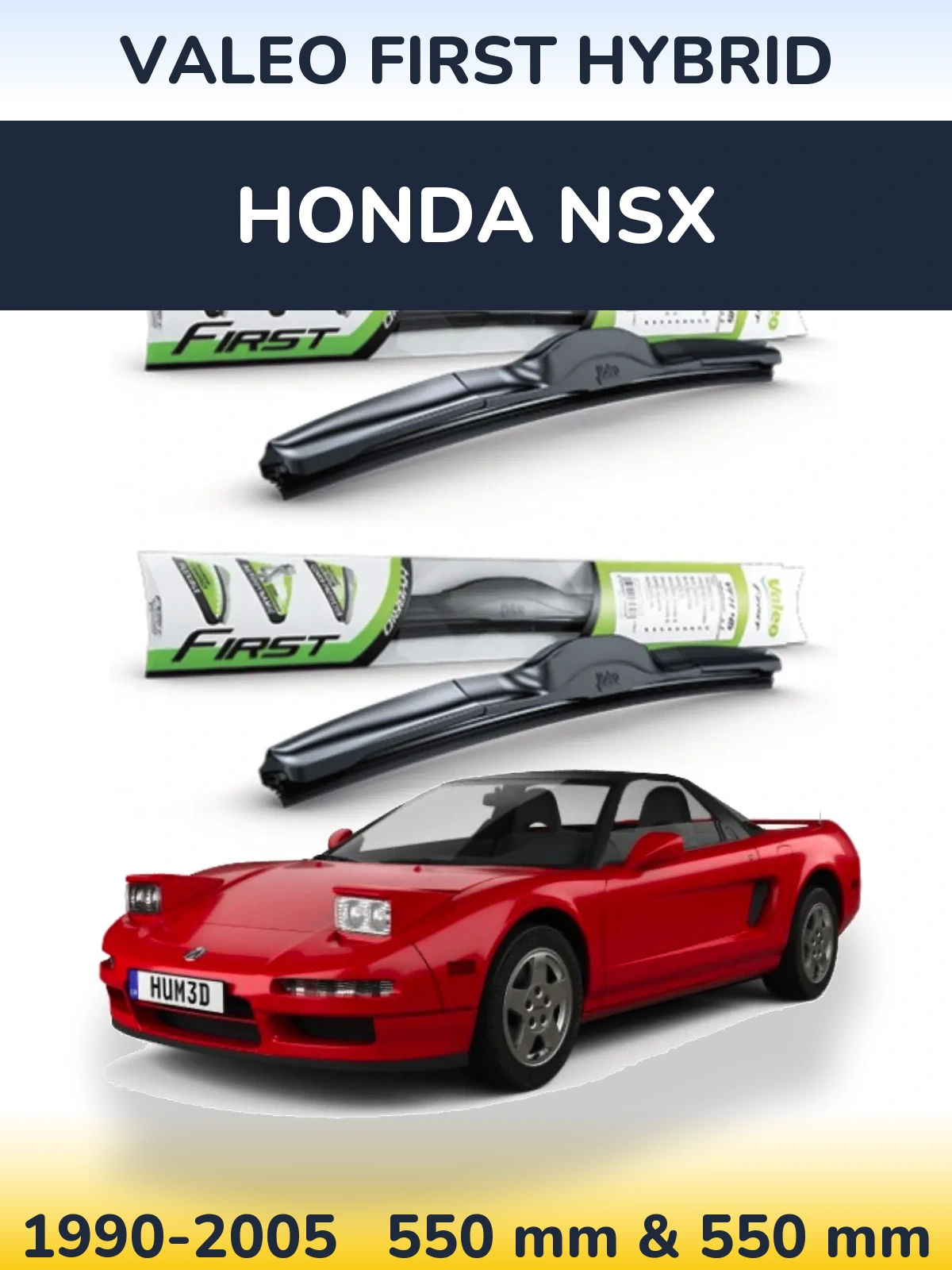 Komplet przednich wycieraczek Valeo First Hybrid 550 & 550 mm do Honda NSX 1990-2005