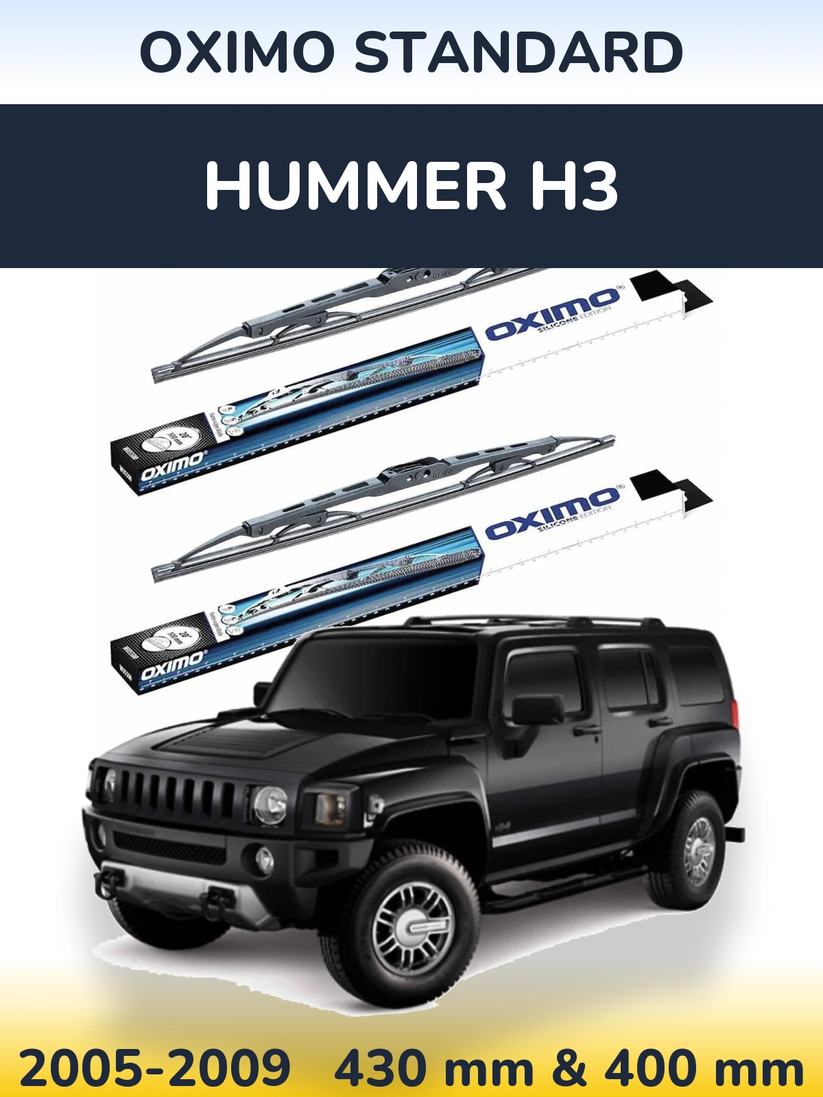 Komplet przednich wycieraczek Oximo Standard 425 & 400 mm do Hummer H3 2005-2009