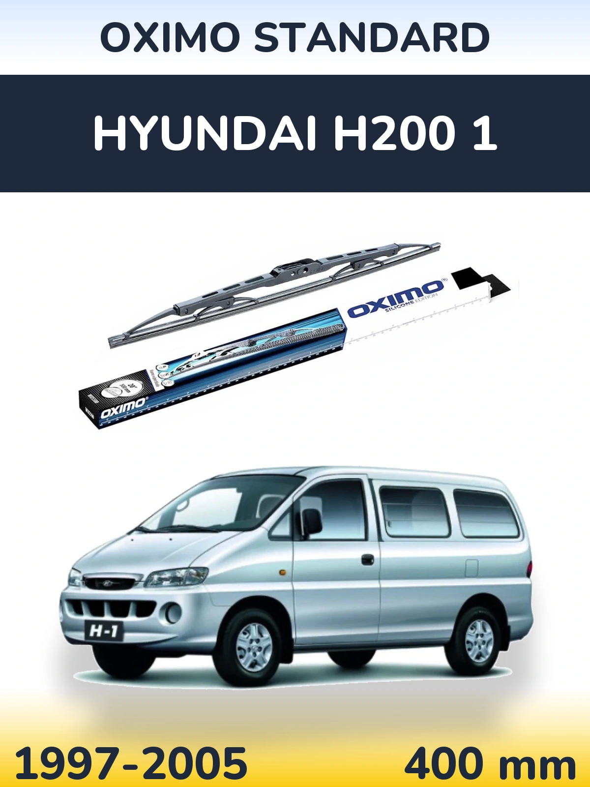 Rear wiper blade Oximo Standard 400 mm for Hyundai H200 1 1997-2005