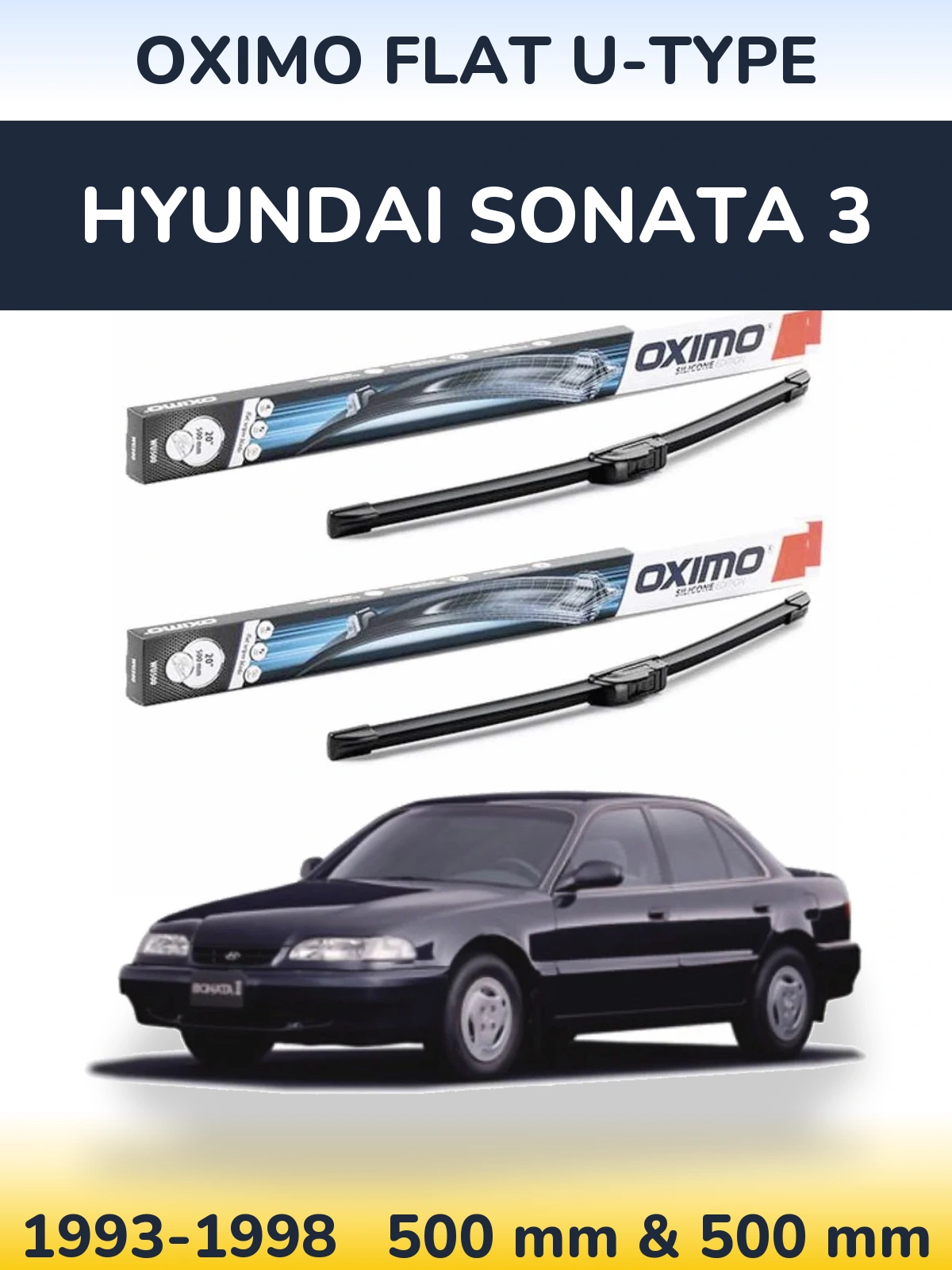 Komplet przednich wycieraczek Oximo Flat U-type 500 & 500 mm do Hyundai Sonata 3 1993-1998
