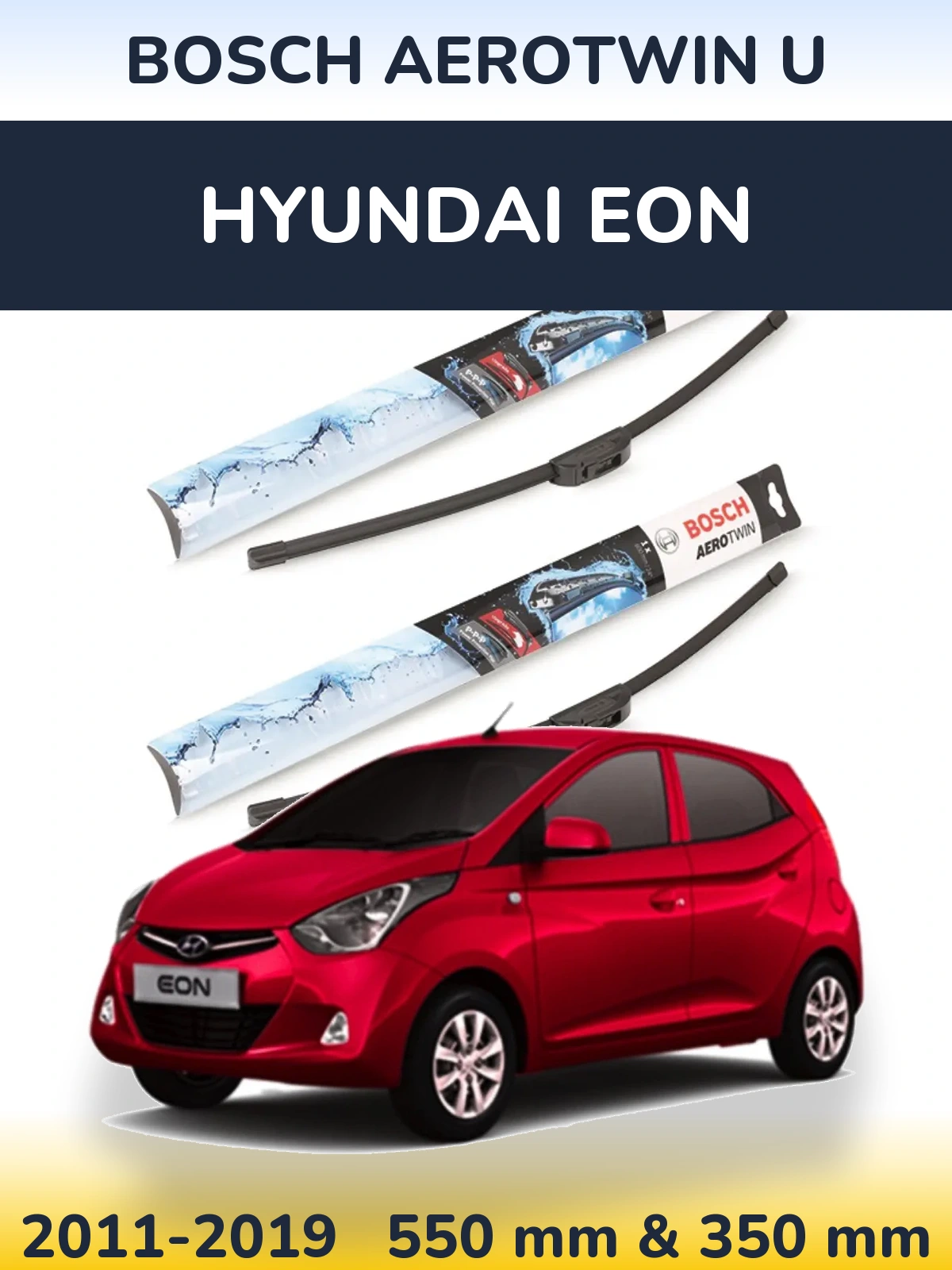 Комплект передних дворников BOSCH AeroTwin U 550 & 350 мм для Hyundai EON 2011-2019