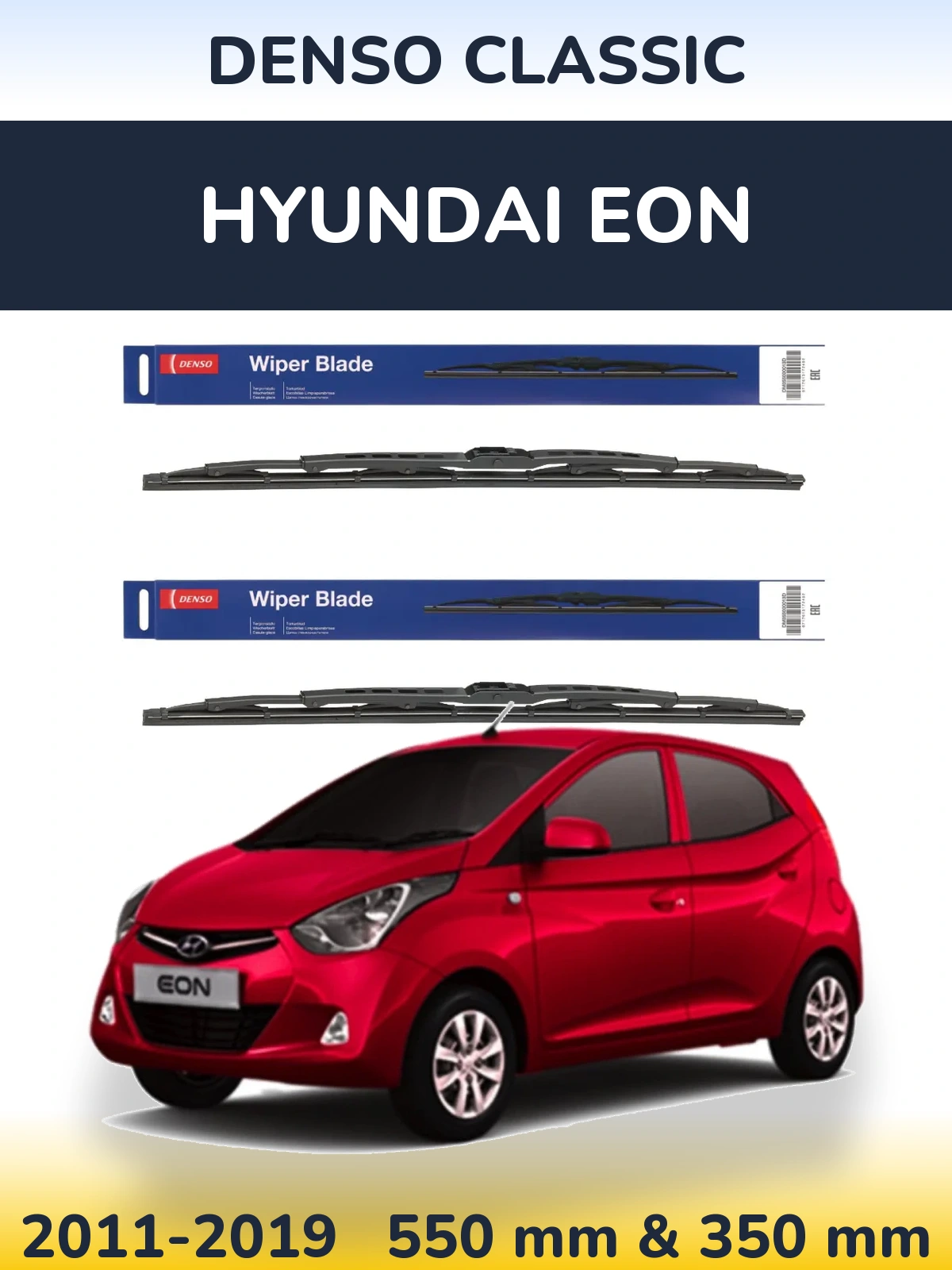 Komplet przednich wycieraczek Denso Classic 550 & 350 mm do Hyundai EON 2011-2019