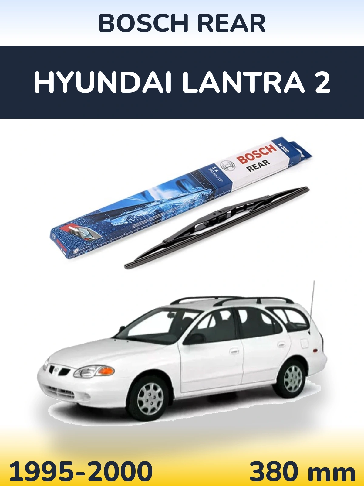 Tylna wycieraczka BOSCH Rear 380 mm do Hyundai Lantra 2 1995-2000