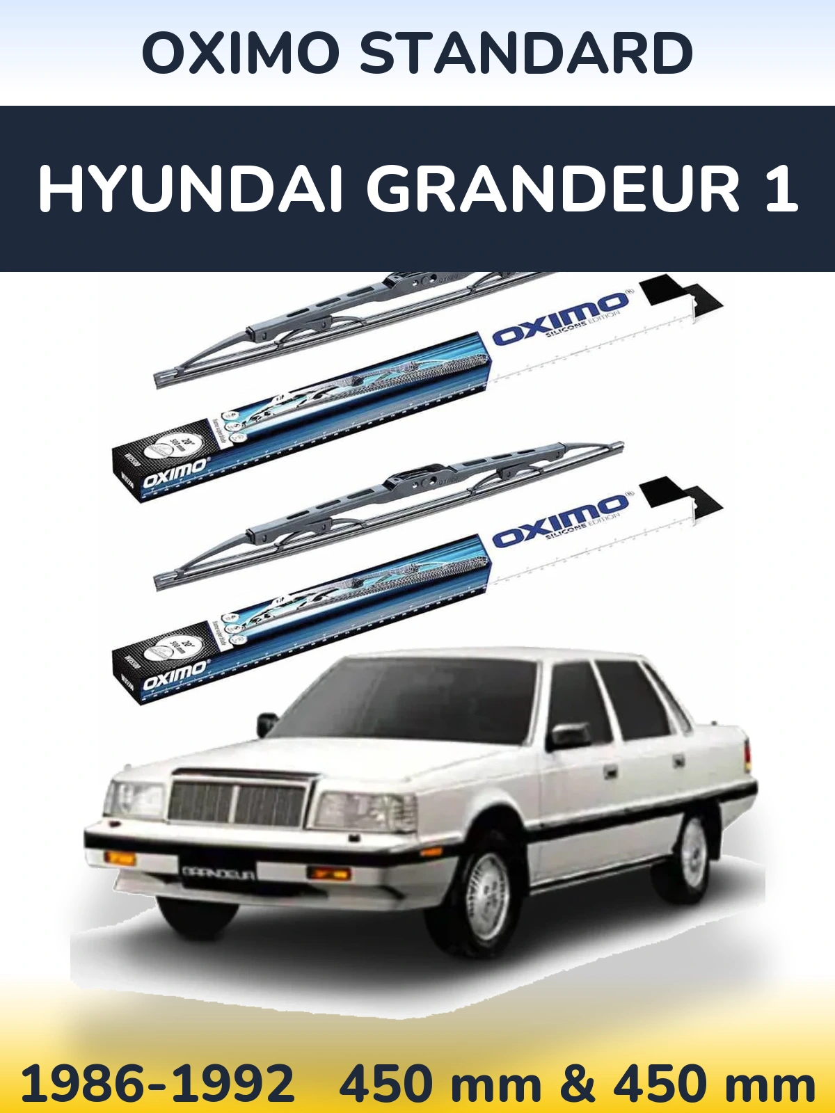 Komplet przednich wycieraczek Oximo Standard 450 & 450 mm do Hyundai Grandeur 1 1986-1992