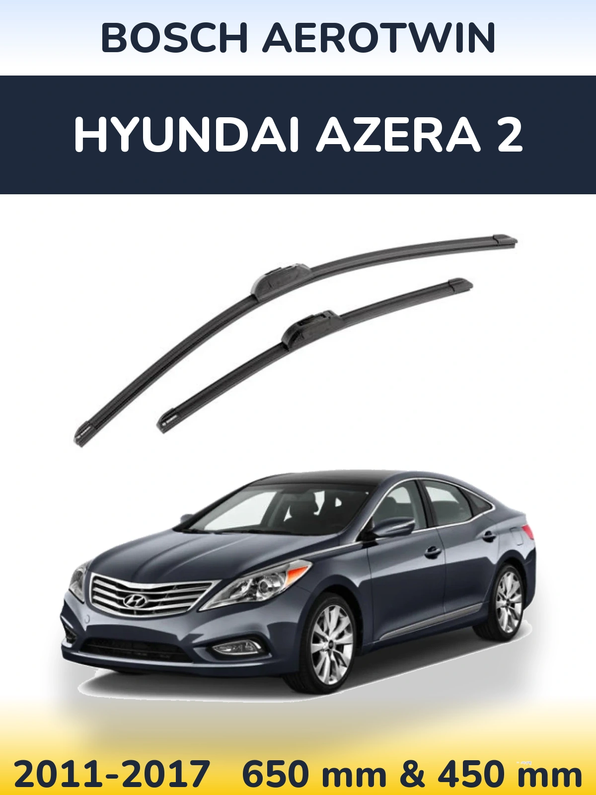Komplet przednich wycieraczek BOSCH AeroTwin 650 & 450 mm do Hyundai Azera 2 2011-2017