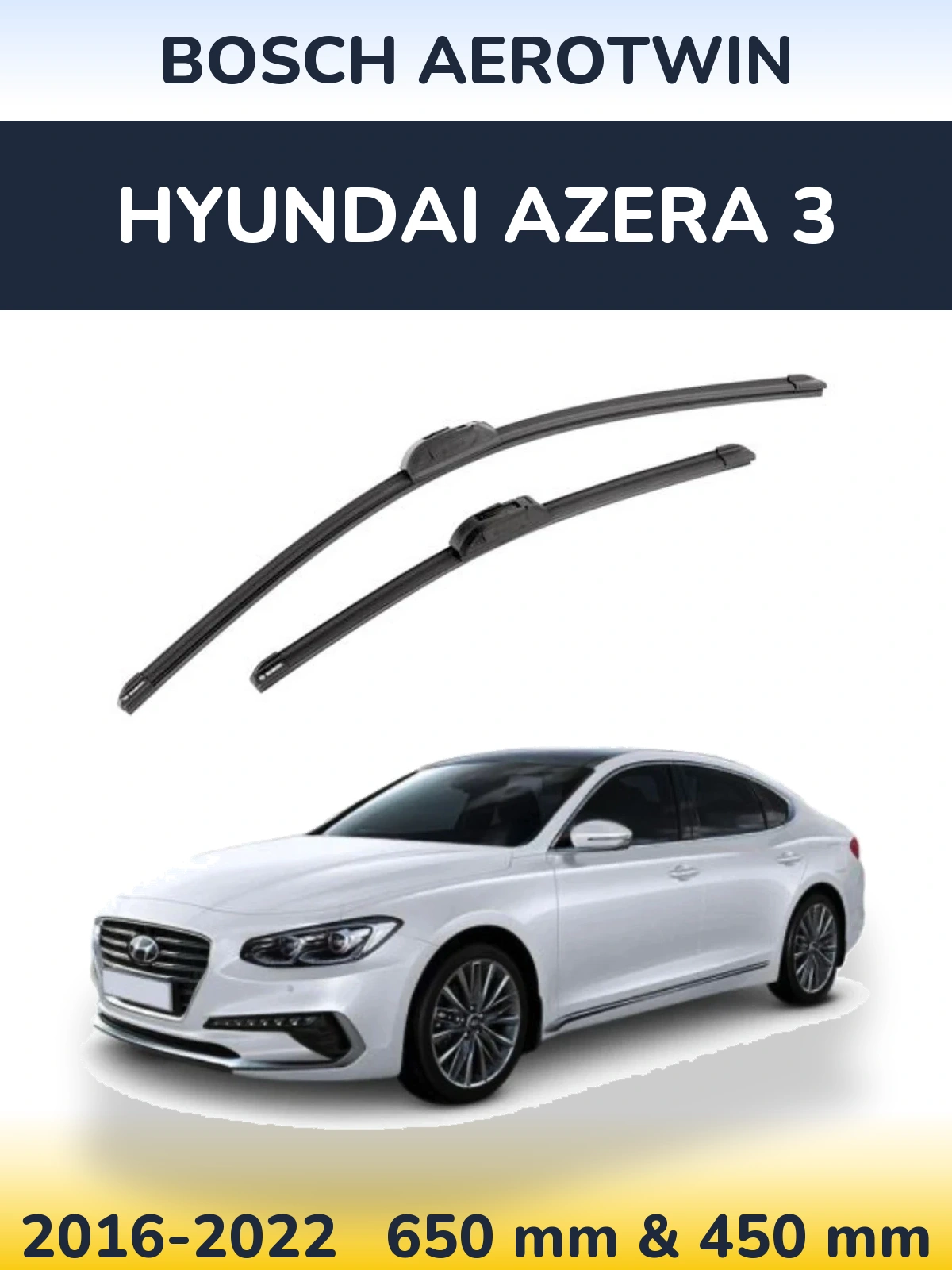 Komplet przednich wycieraczek BOSCH AeroTwin 650 & 450 mm do Hyundai Azera 3 2016-2022