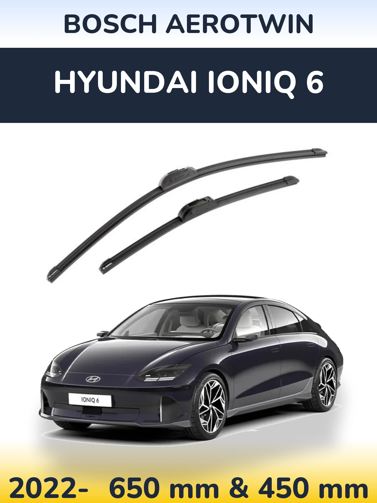 Komplet przednich wycieraczek BOSCH AeroTwin 650 & 450 mm do Hyundai IONIQ 6 2022-2026