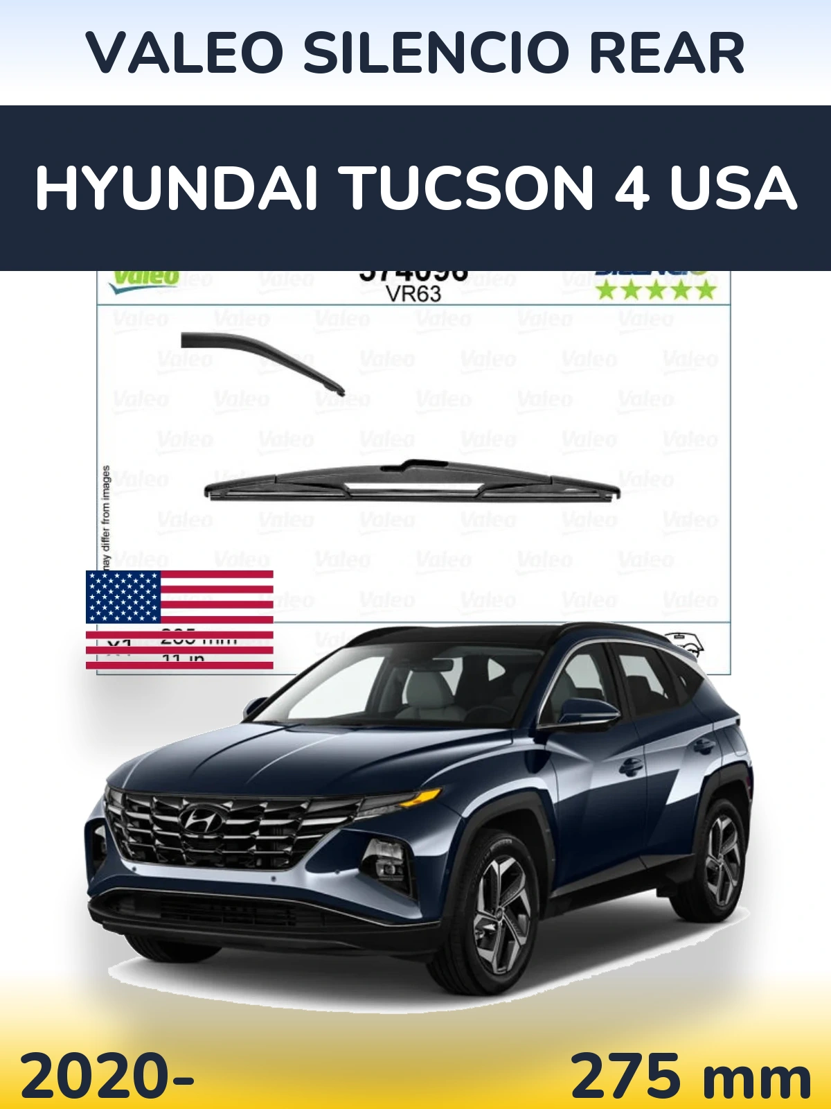 Tylna wycieraczka Valeo Silencio Rear 285 mm do Hyundai Tucson 4 USA 2020-2026