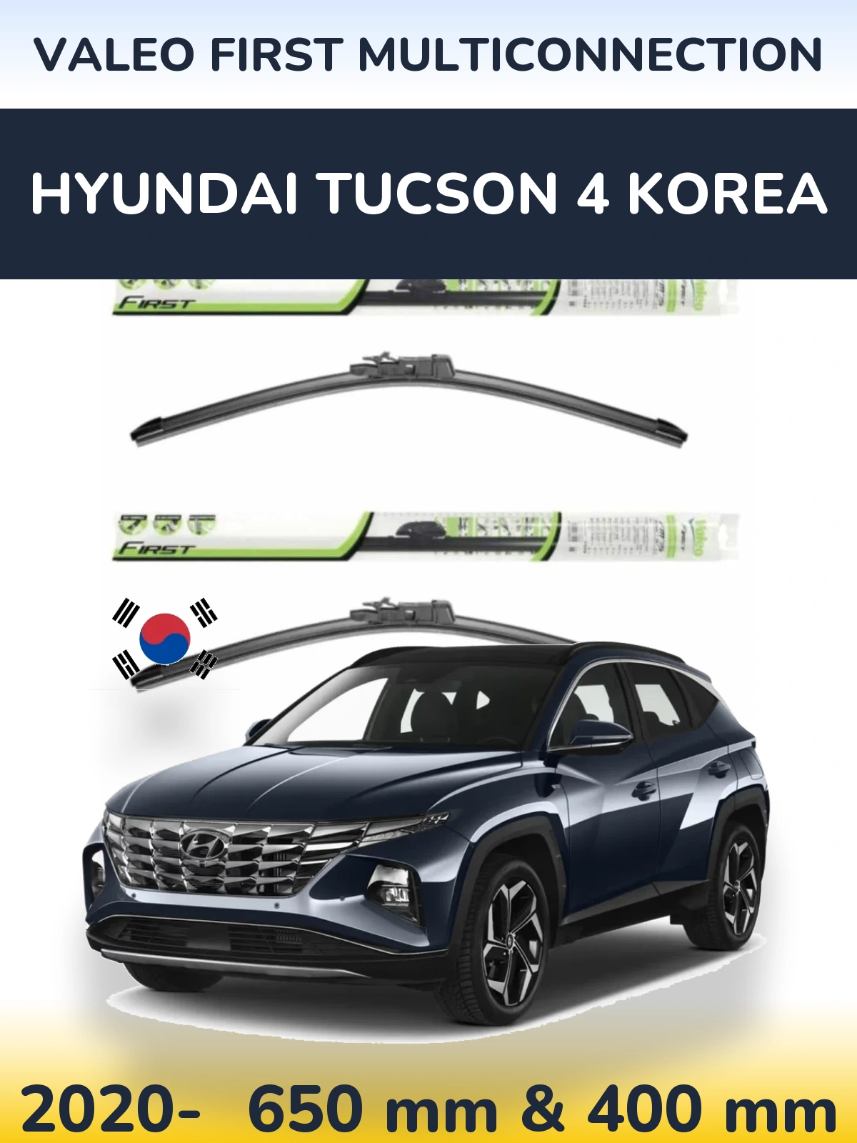 Komplet przednich wycieraczek Valeo First MultiConnection 650 & 400 mm do Hyundai Tucson 4 Korea 2020-2026