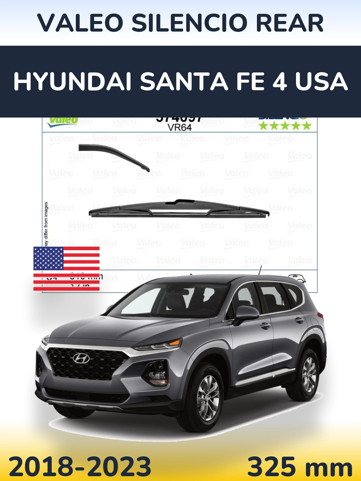 Tylna wycieraczka Valeo Silencio Rear 310 mm do Hyundai Santa Fe 4 USA 2018-2023