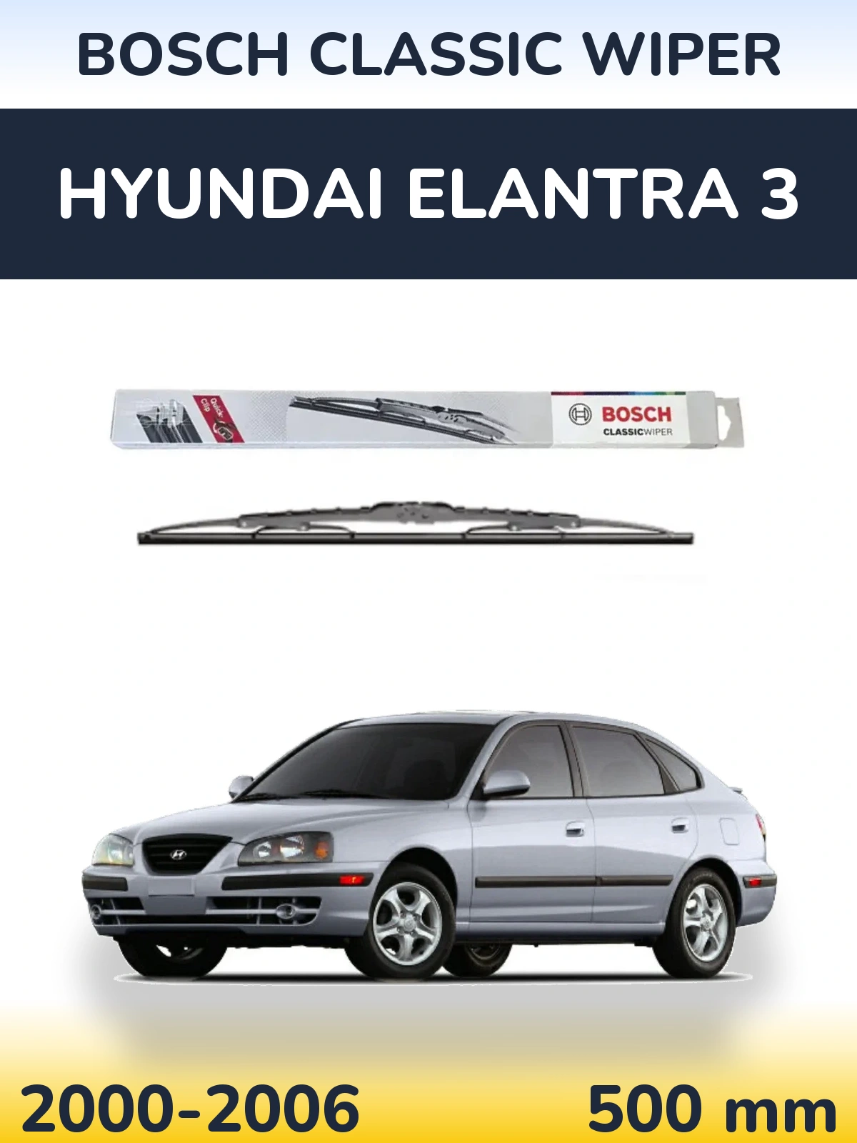 Tylna wycieraczka BOSCH Classic Wiper 500 mm do Hyundai Elantra 3 2000-2006