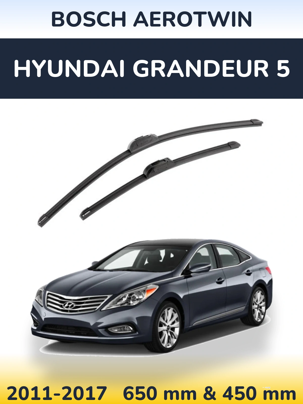 Komplet przednich wycieraczek BOSCH AeroTwin 650 & 450 mm do Hyundai Grandeur 5 2011-2017