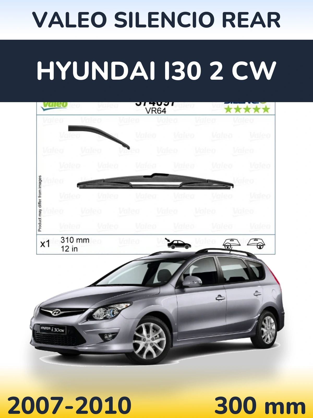 Задний дворник Valeo Silencio Rear 310 мм для Hyundai i30 2 CW 2007-2010