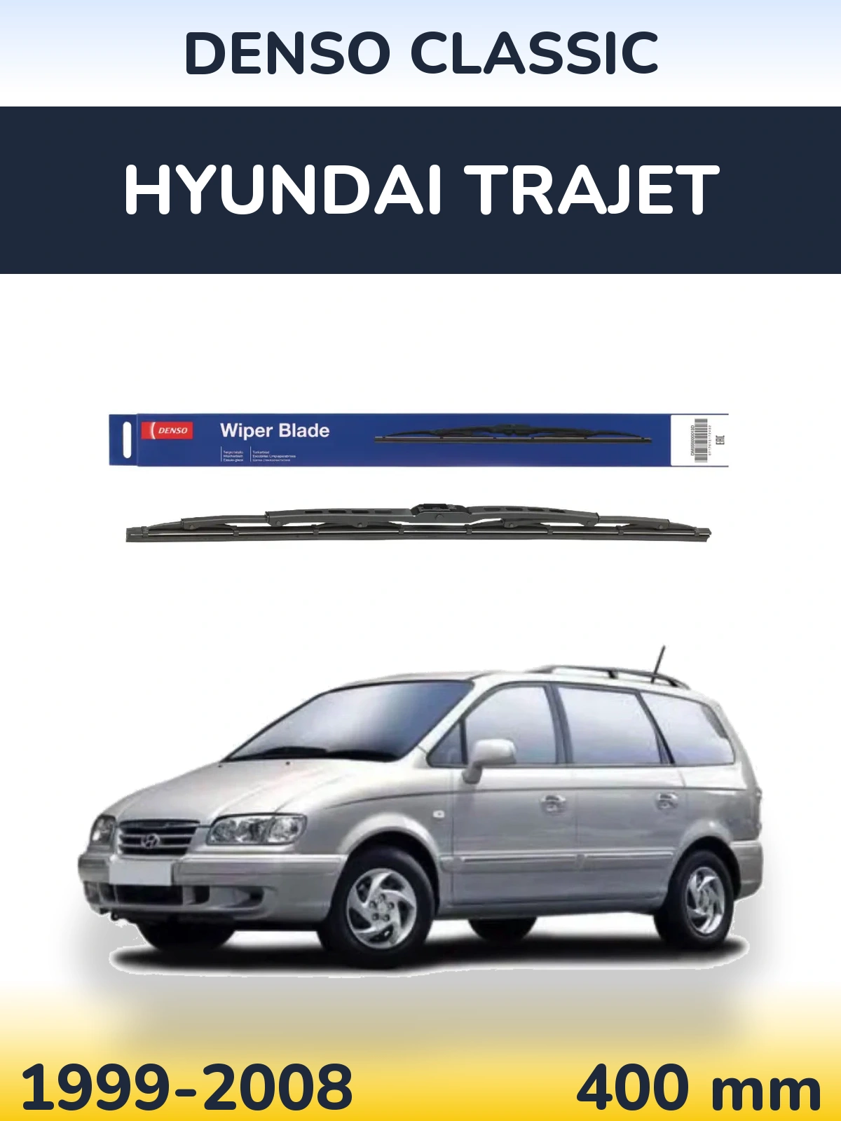Rear wiper blade Denso Classic 400 mm for Hyundai Trajet 1999-2008