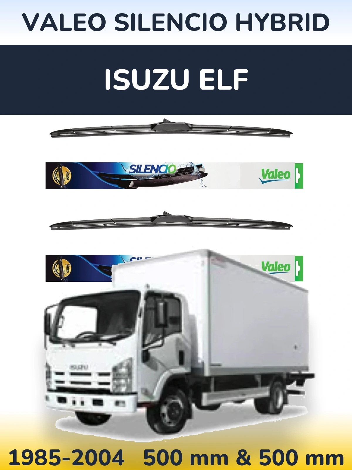 Комплект передних дворников Valeo Silencio Hybrid 500 & 500 мм для Isuzu ELF 1985-2004