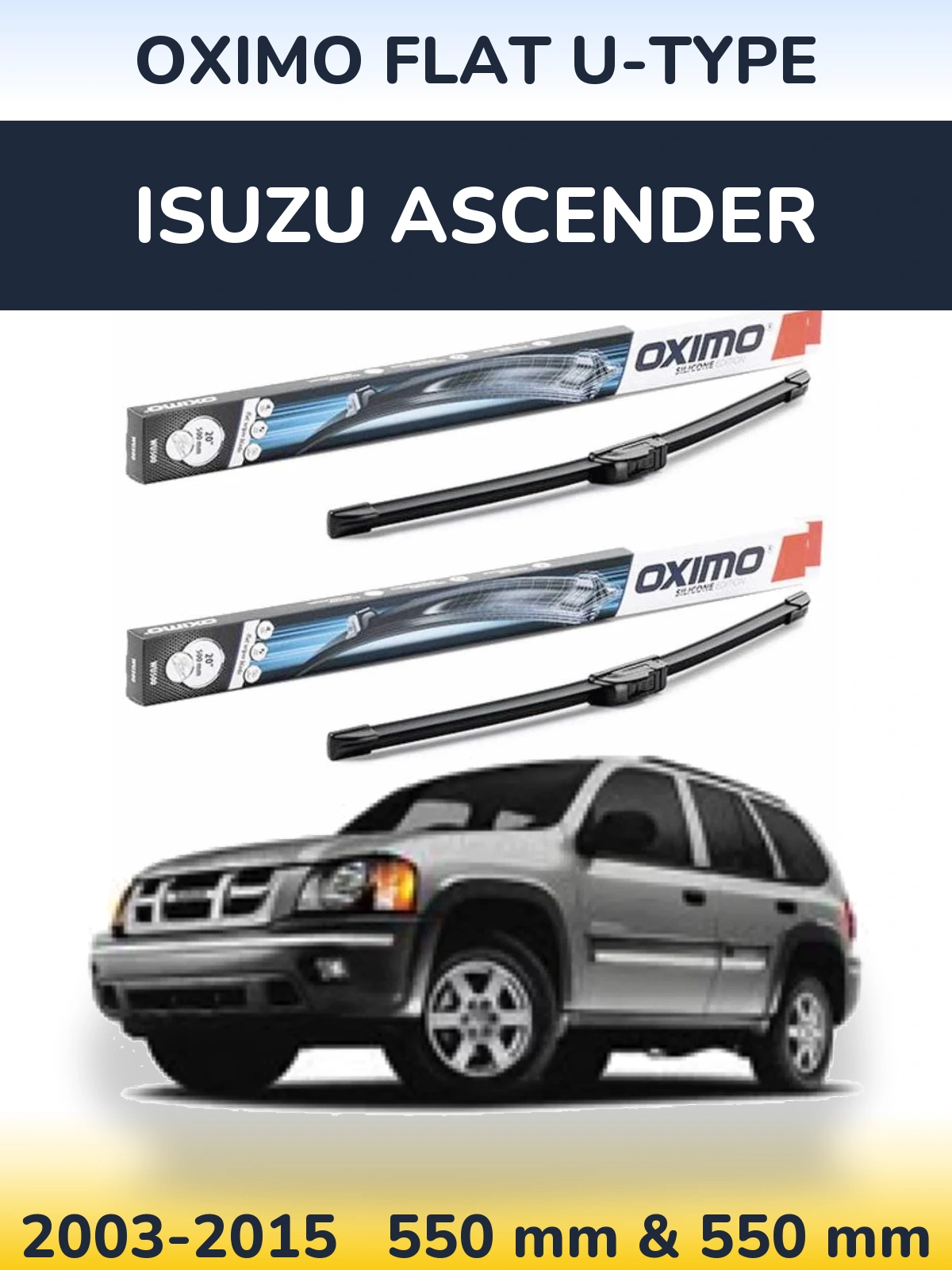 Комплект передних дворников Oximo Flat U-type 550 & 550 мм для Isuzu Ascender 2003-2015
