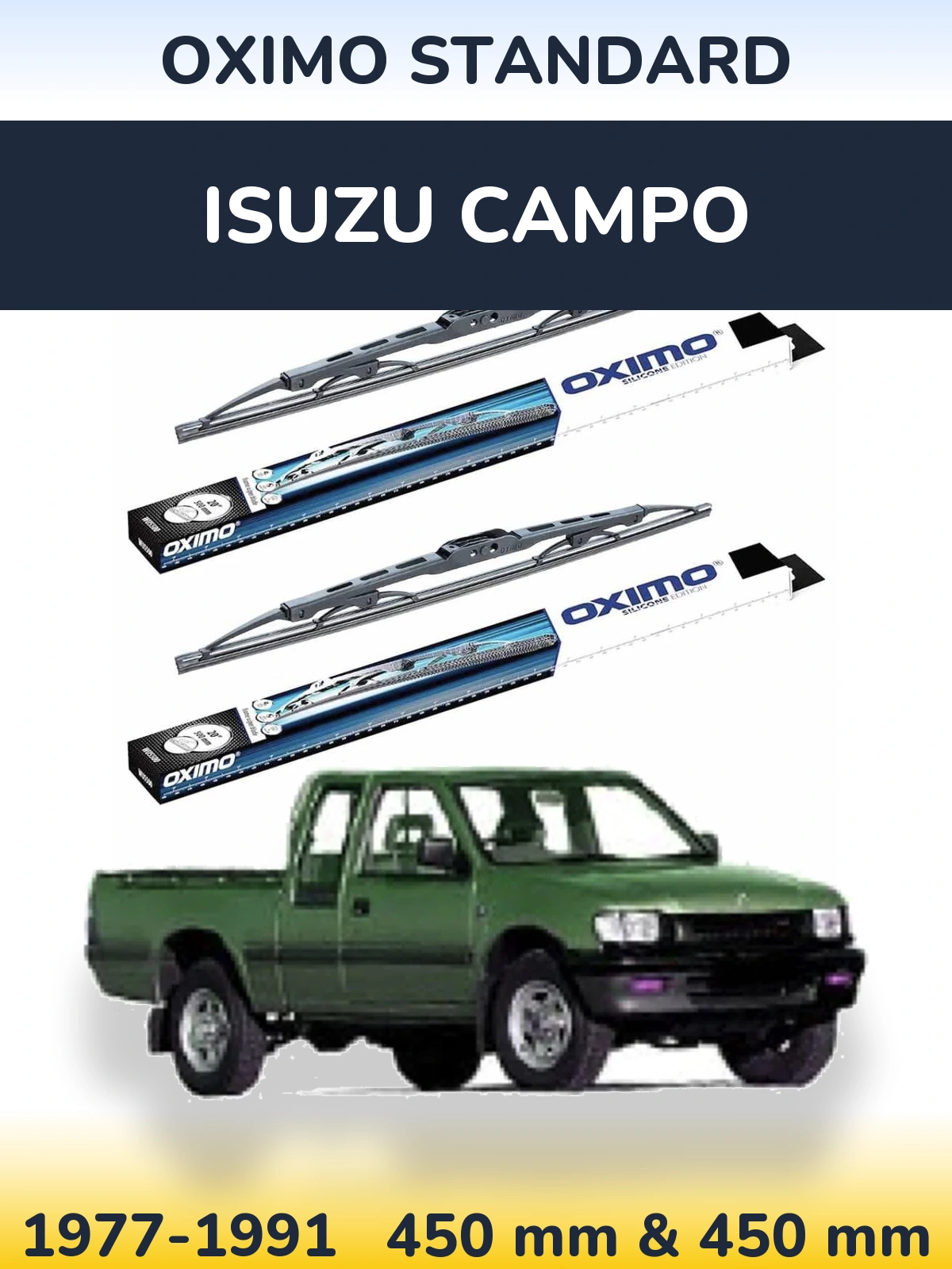 Комплект передних дворников Oximo Standard 450 & 450 мм для Isuzu Campo 1977-1991