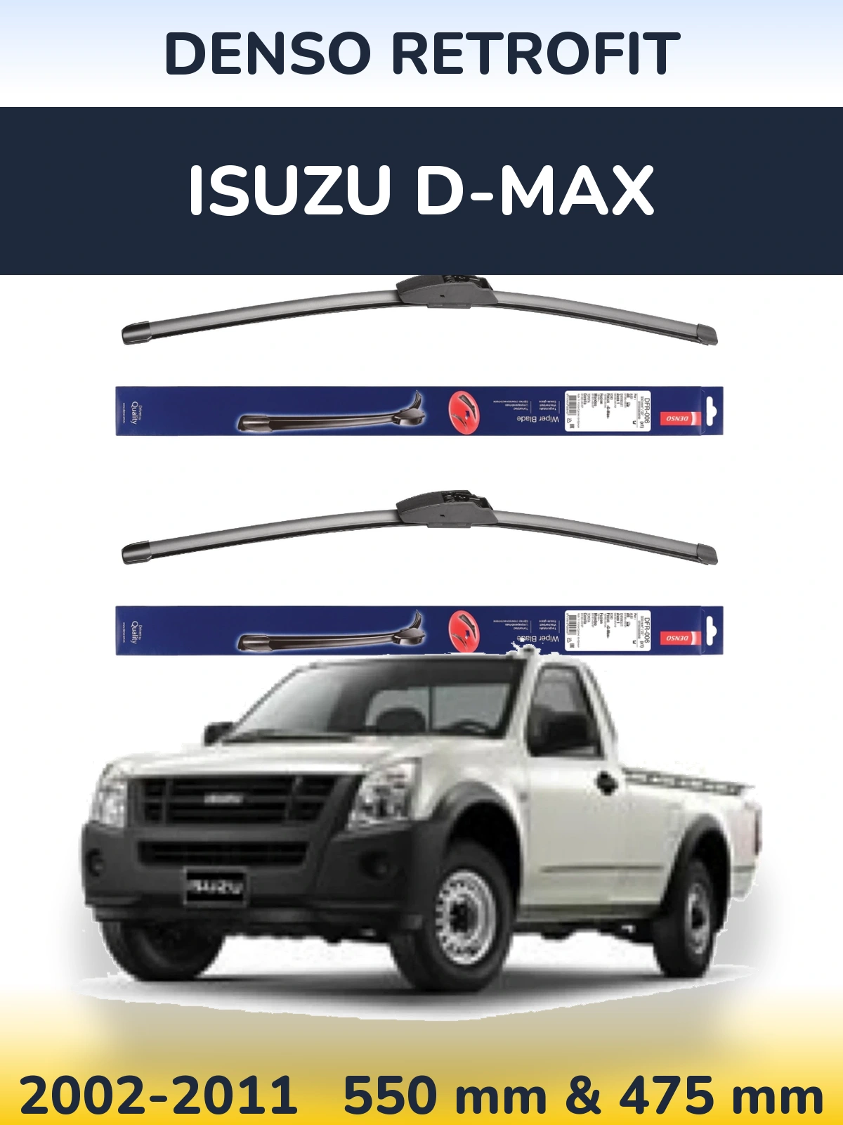 Комплект передних дворников Denso Retrofit 550 & 475 мм для Isuzu D-Max 2002-2011