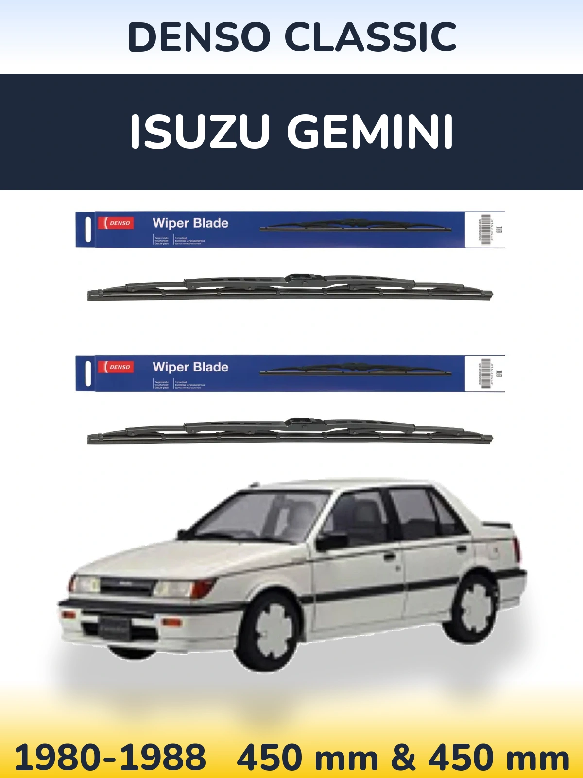 Komplet przednich wycieraczek Denso Classic 450 & 450 mm do Isuzu Gemini 1980-1988