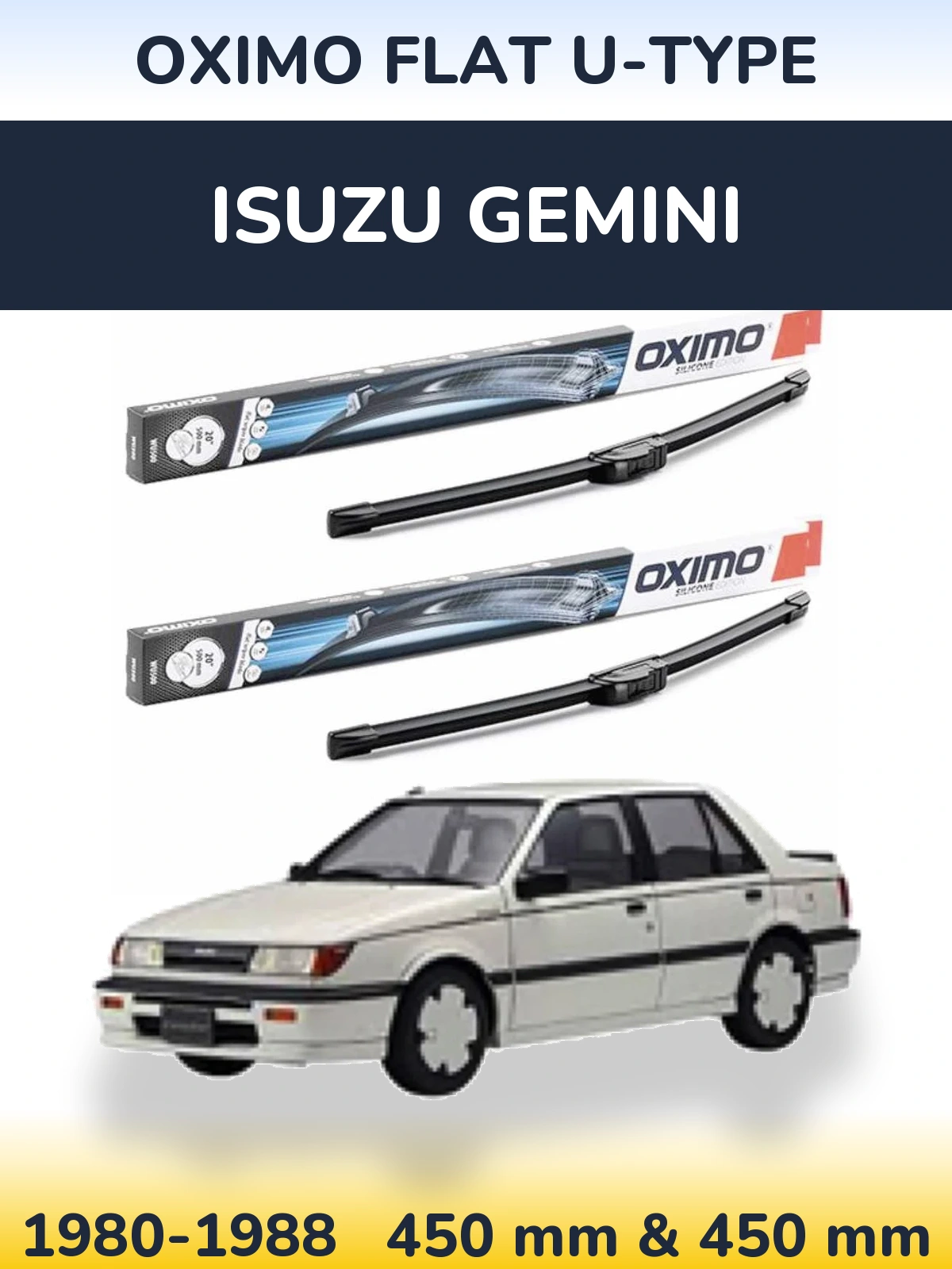 Komplet przednich wycieraczek Oximo Flat U-type 450 & 450 mm do Isuzu Gemini 1980-1988