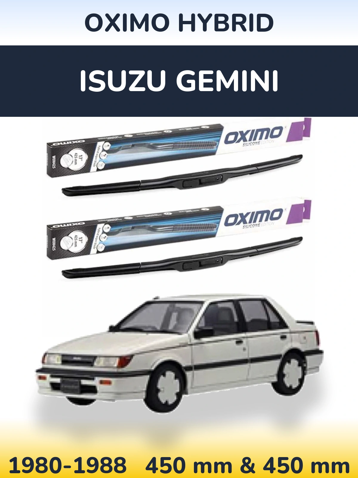 Комплект передних дворников Oximo Hybrid 450 & 450 мм для Isuzu Gemini 1980-1988
