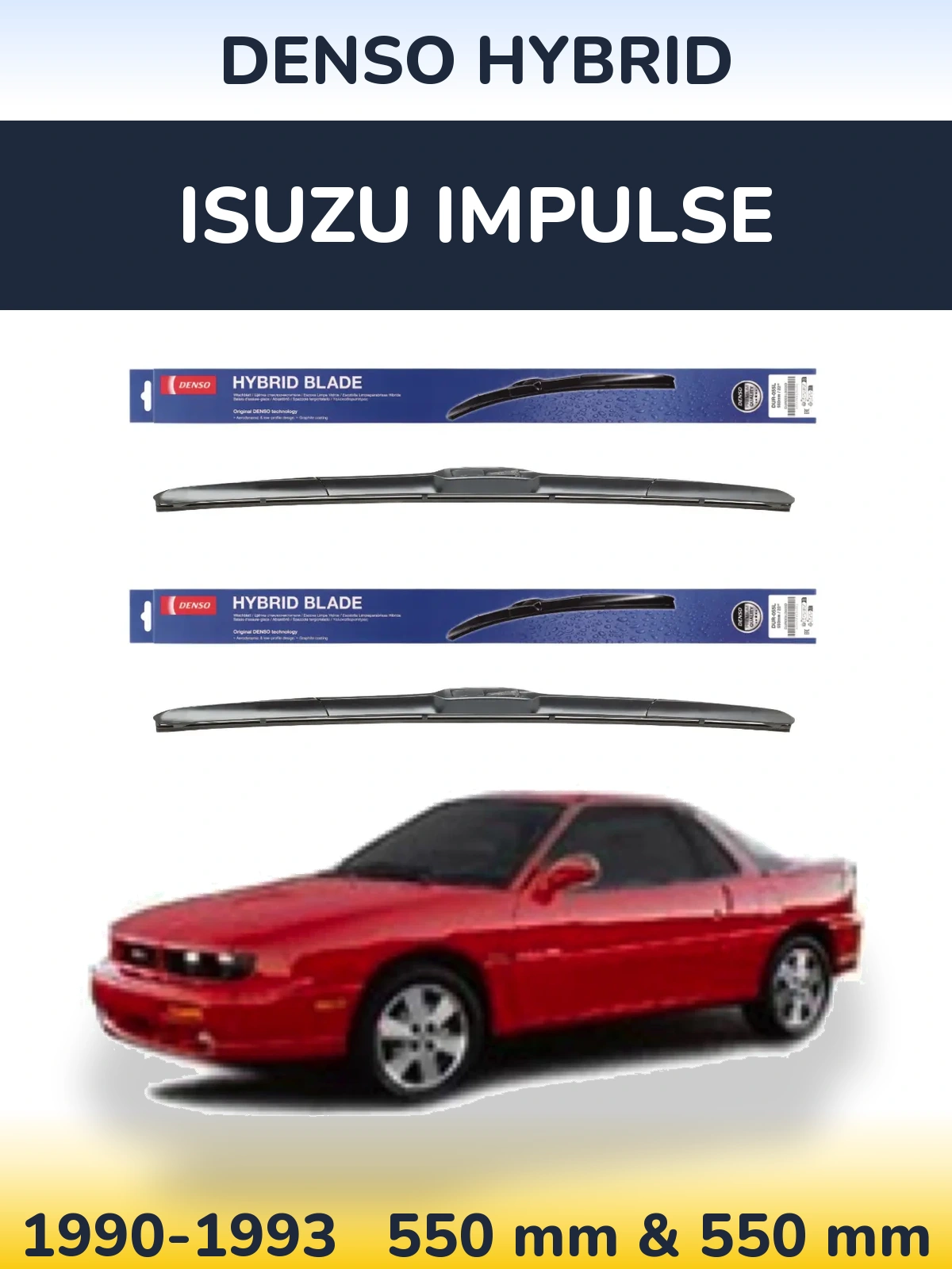Komplet przednich wycieraczek Denso Hybrid 550 & 550 mm do Isuzu Impulse 1990-1993