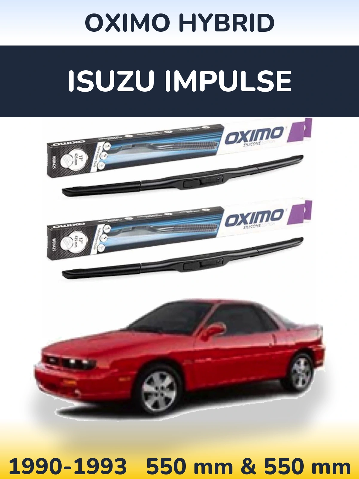 Komplet przednich wycieraczek Oximo Hybrid 550 & 550 mm do Isuzu Impulse 1990-1993