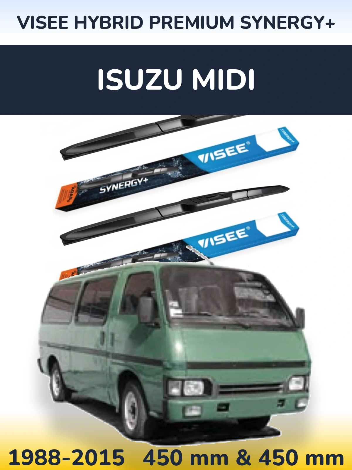 Комплект передних дворников VISEE HYBRID PREMIUM SYNERGY+ 450 & 450 мм для Isuzu Midi 1988-2015