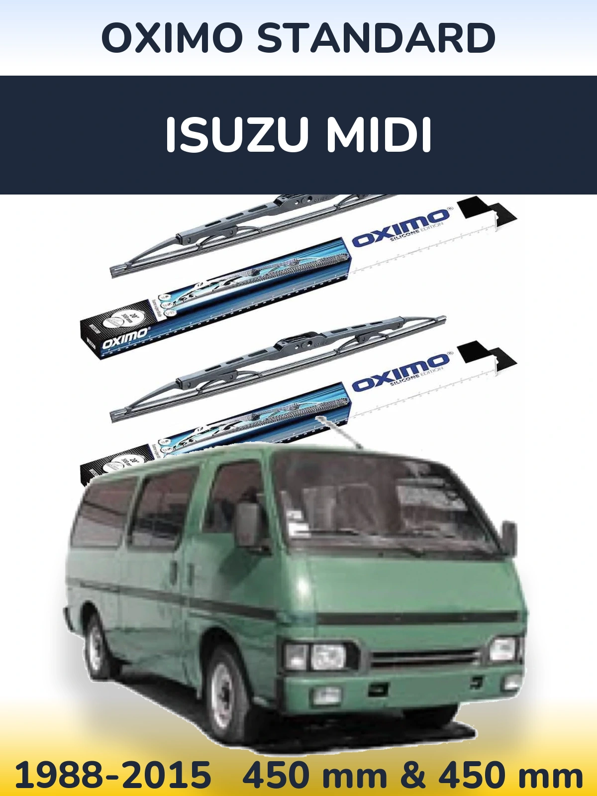 Комплект передних дворников Oximo Standard 450 & 450 мм для Isuzu Midi 1988-2015