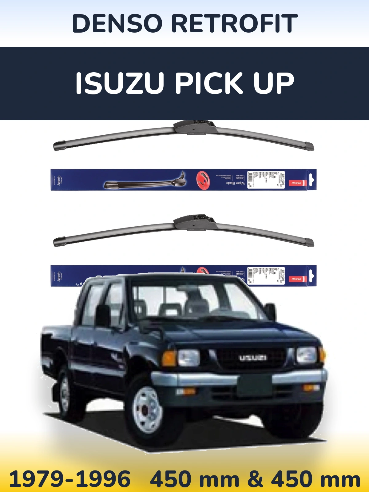 Комплект передних дворников Denso Retrofit 450 & 450 мм для Isuzu Pick Up 1979-1996