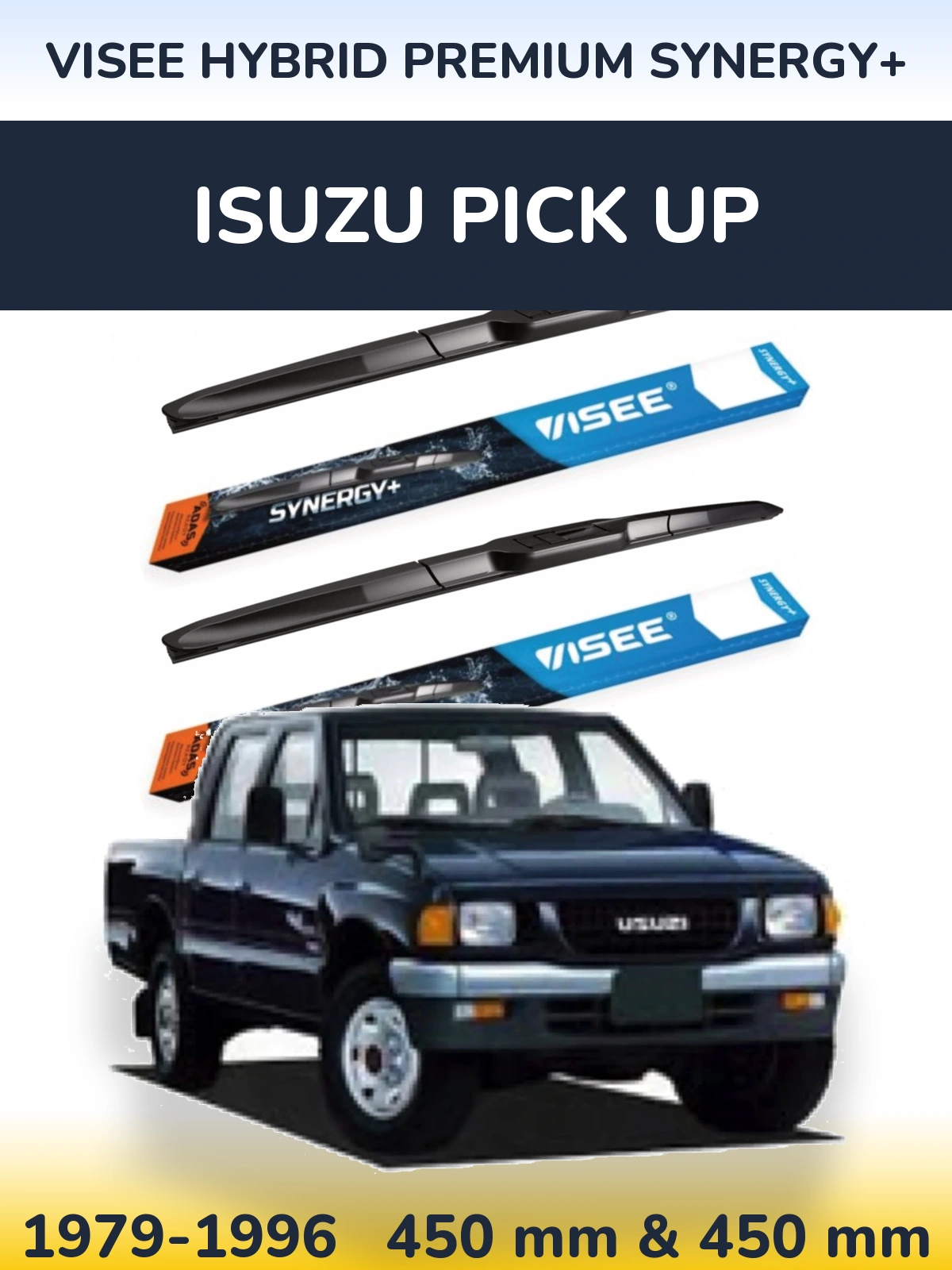 Комплект передних дворников VISEE HYBRID PREMIUM SYNERGY+ 450 & 450 мм для Isuzu Pick Up 1979-1996