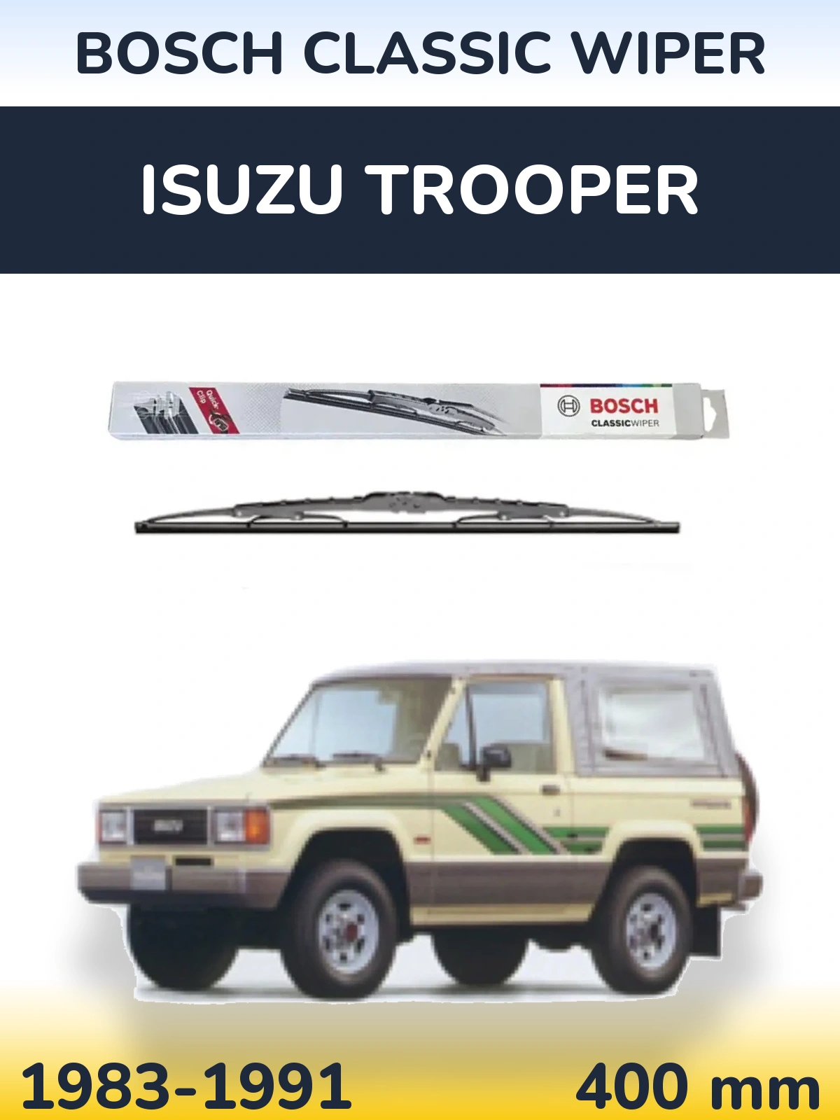 Tylna wycieraczka BOSCH Classic Wiper 400 mm do Isuzu Trooper 1983-1991