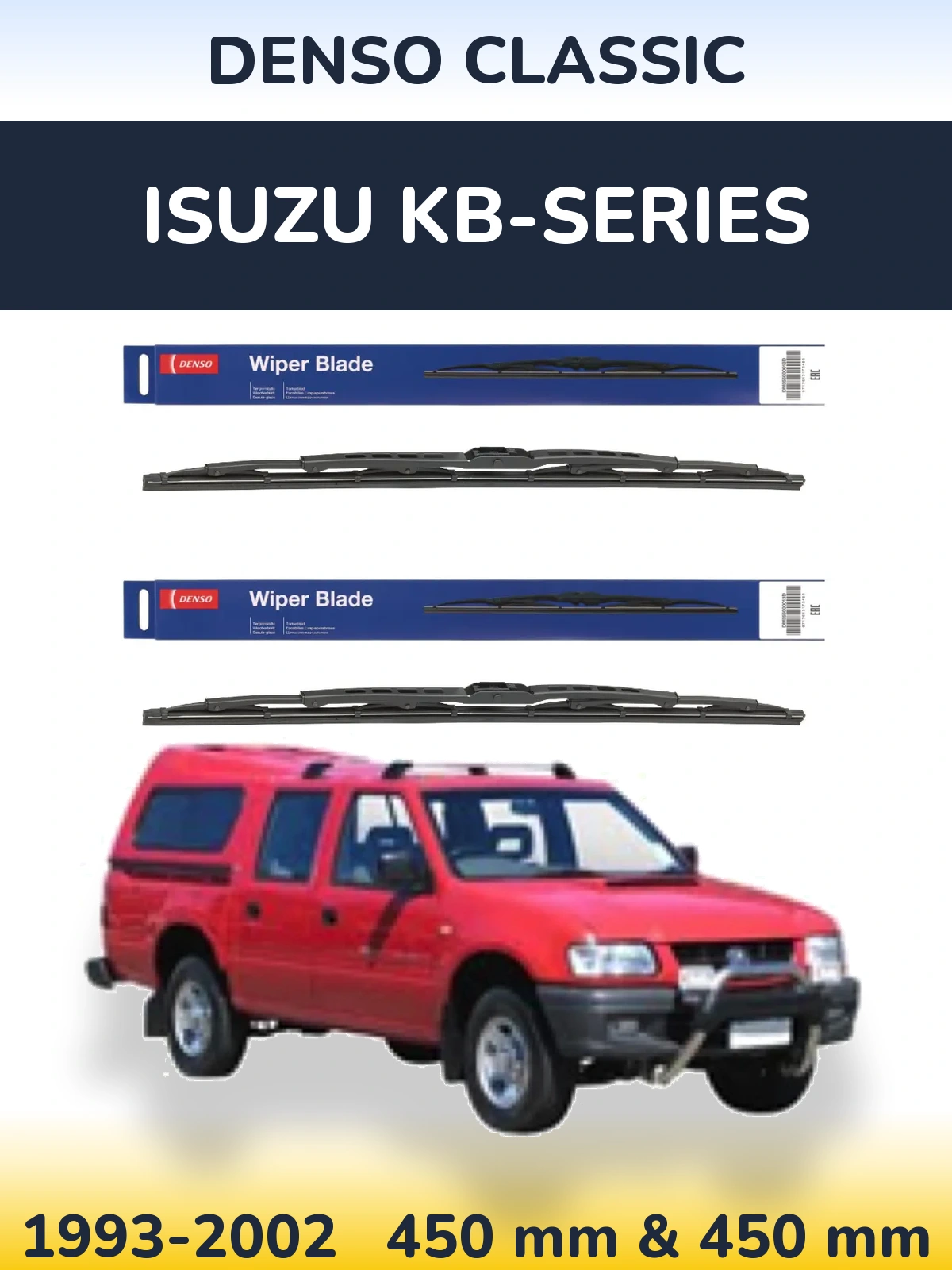Komplet przednich wycieraczek Denso Classic 450 & 450 mm do Isuzu KB-Series 1993-2002