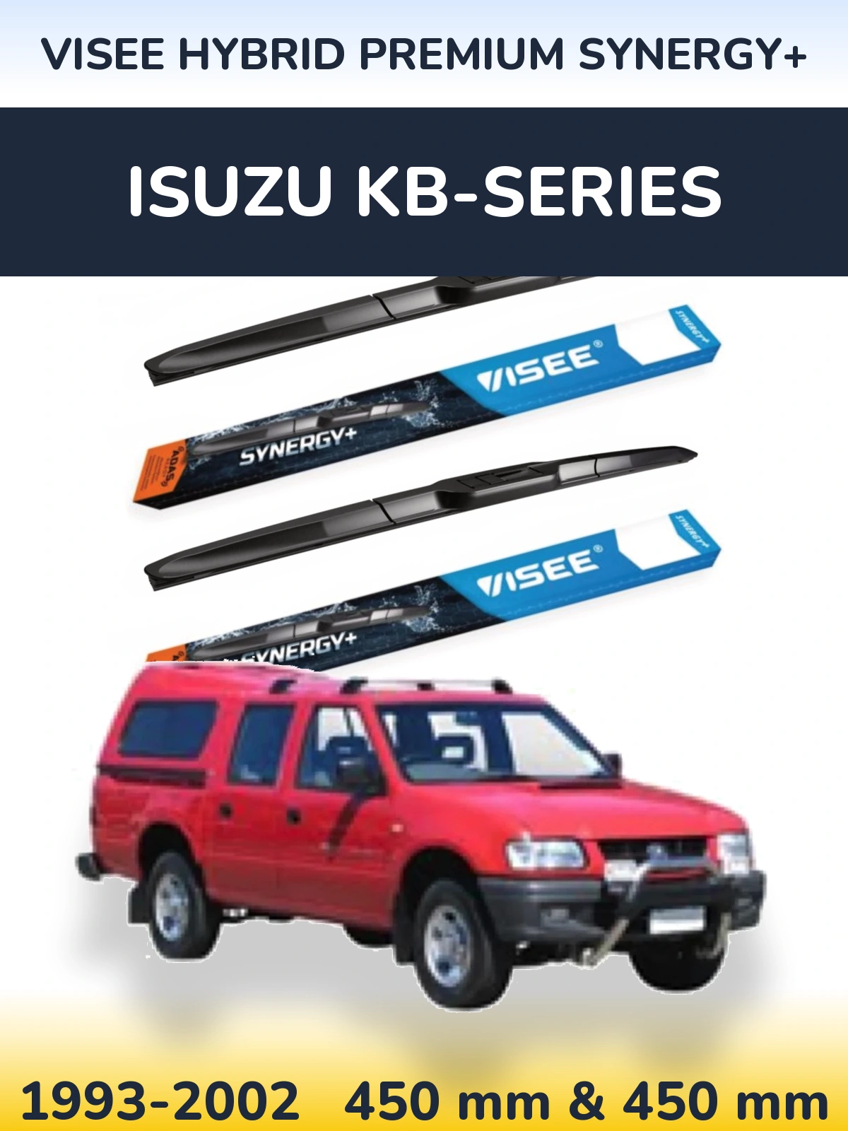 Komplet przednich wycieraczek VISEE HYBRID PREMIUM SYNERGY+ 450 & 450 mm do Isuzu KB-Series 1993-2002