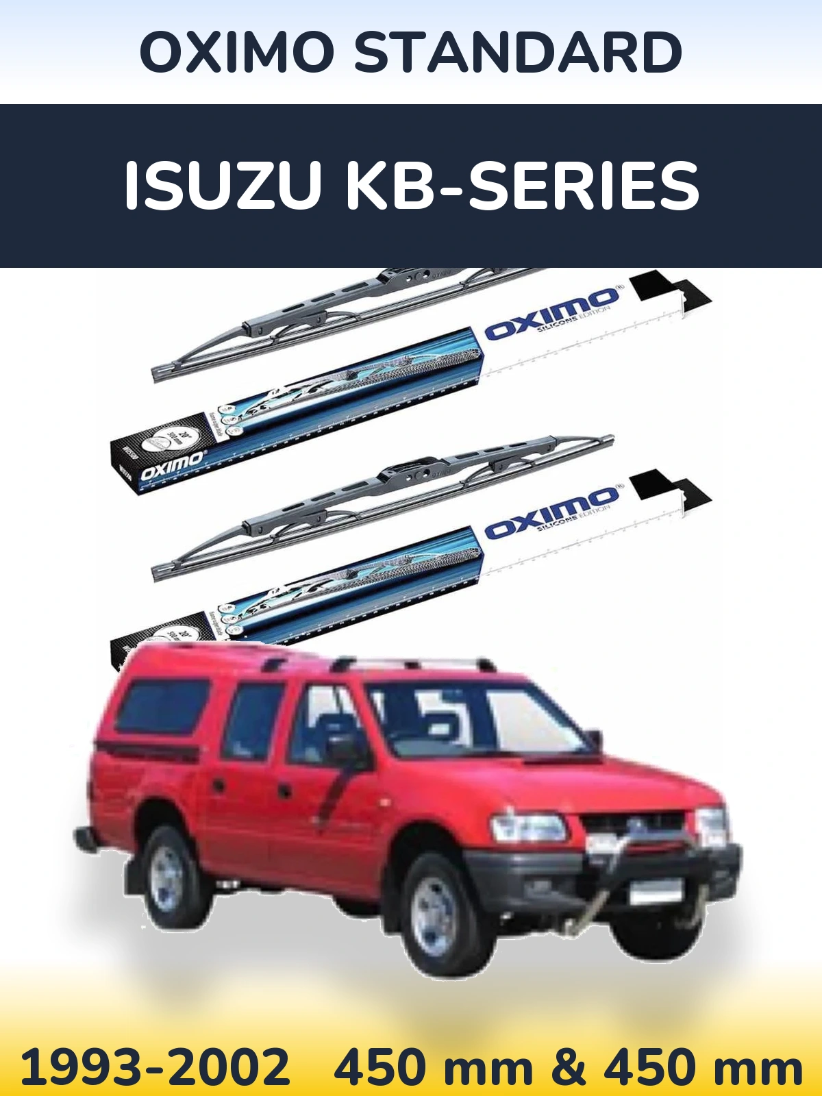 Komplet przednich wycieraczek Oximo Standard 450 & 450 mm do Isuzu KB-Series 1993-2002
