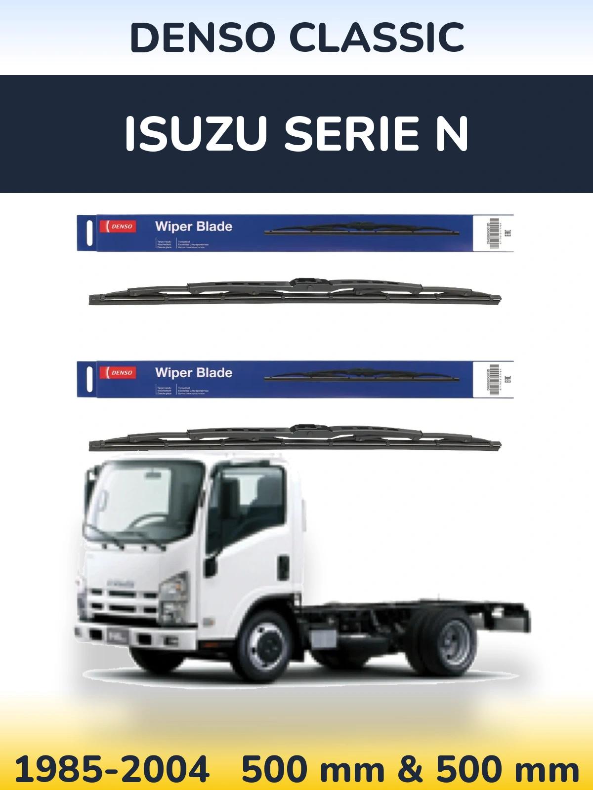 Komplet przednich wycieraczek Denso Classic 500 & 500 mm do Isuzu Serie N 1985-2004