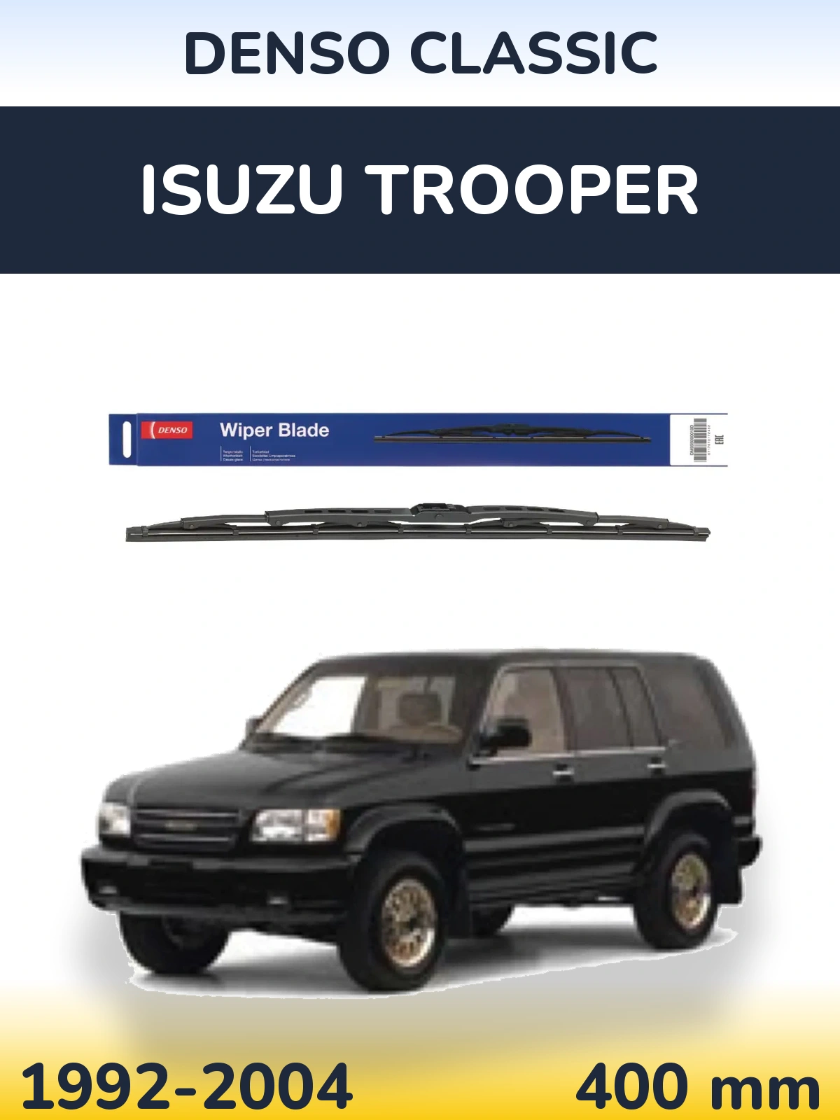 Rear wiper blade Denso Classic 400 mm for Isuzu Trooper 1992-2004