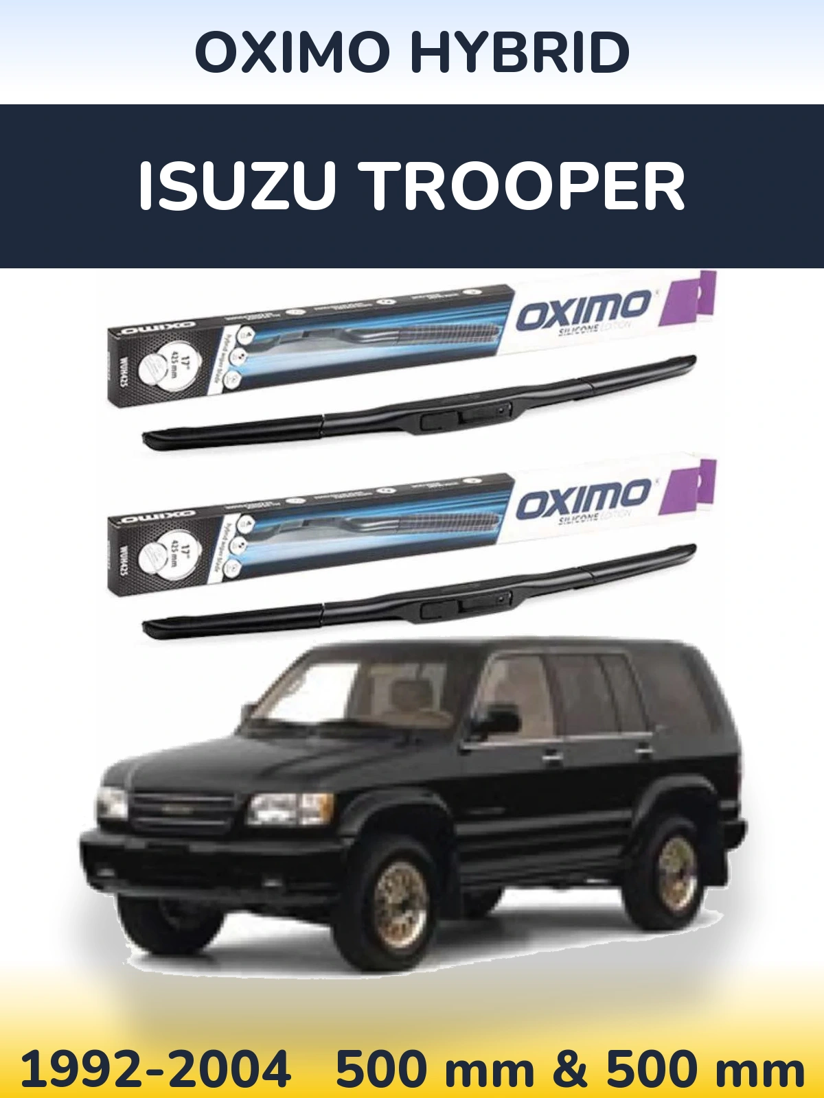 Комплект передних дворников Oximo Hybrid 500 & 500 мм для Isuzu Trooper 1992-2004
