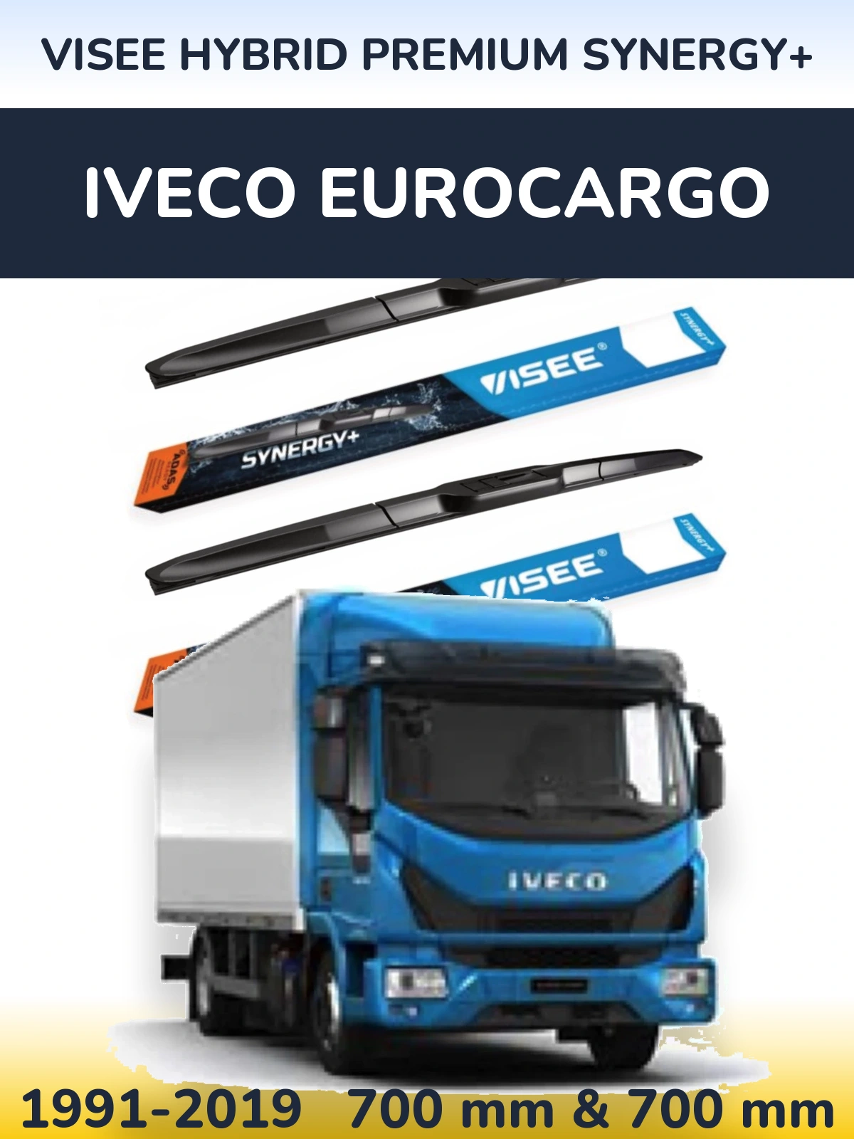 Komplet przednich wycieraczek VISEE HYBRID PREMIUM SYNERGY+ 700 & 700 mm do Iveco EuroCargo 1991-2019