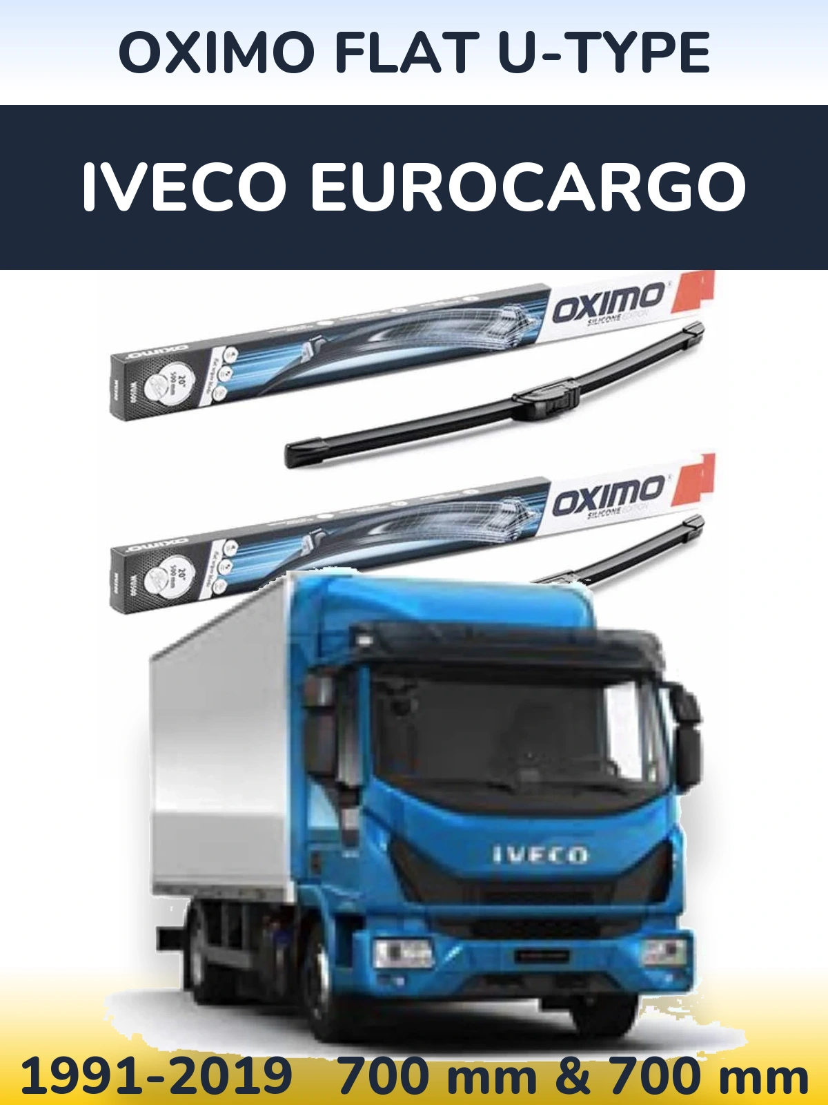 Komplet przednich wycieraczek Oximo Flat U-type 700 & 700 mm do Iveco EuroCargo 1991-2019