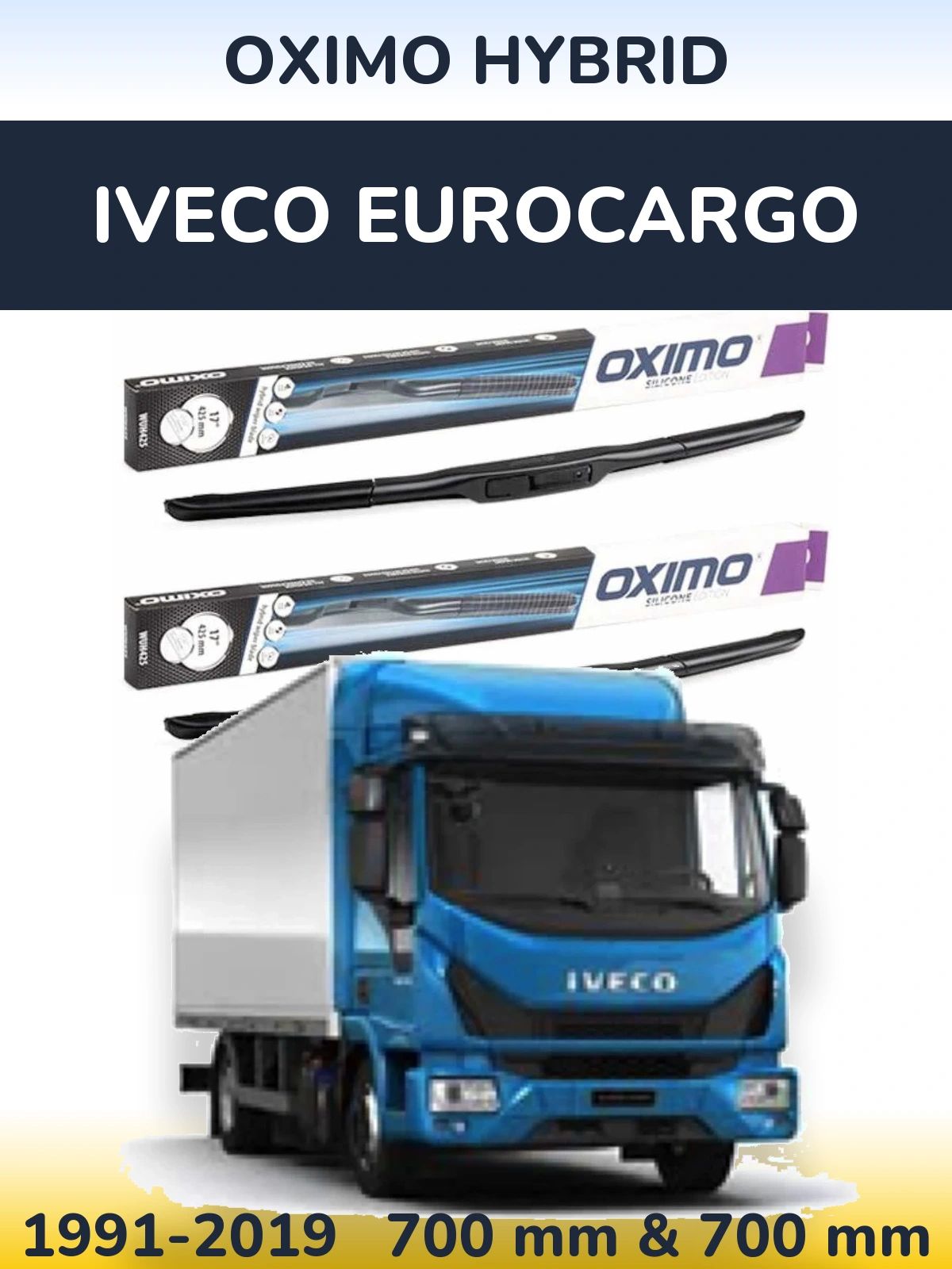 Komplet przednich wycieraczek Oximo Hybrid 700 & 700 mm do Iveco EuroCargo 1991-2019
