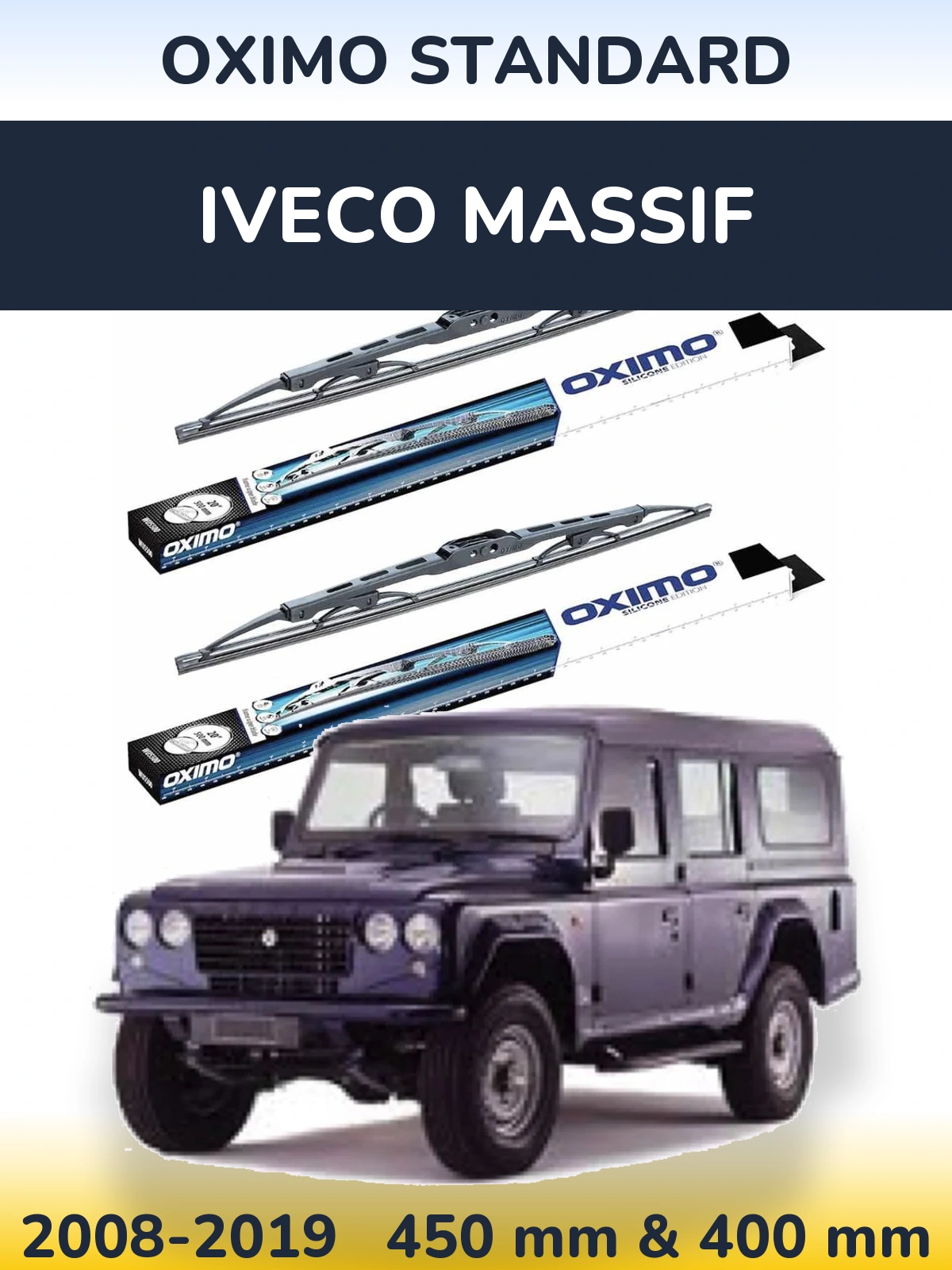 Komplet przednich wycieraczek Oximo Standard 450 & 400 mm do Iveco Massif 2008-2019