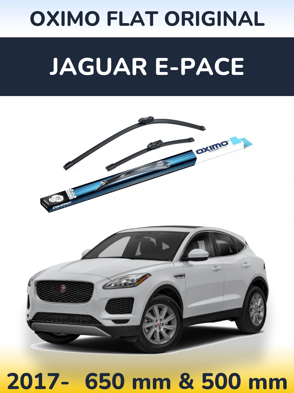 Комплект передних дворников Oximo Flat Original 650 & 500 мм для Jaguar E-Pace 2017-2026
