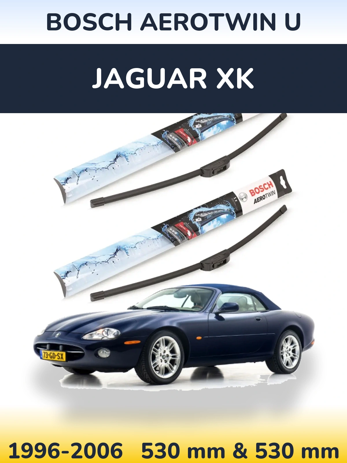 Komplet przednich wycieraczek BOSCH AeroTwin U 530 & 530 mm do Jaguar XK 1996-2006